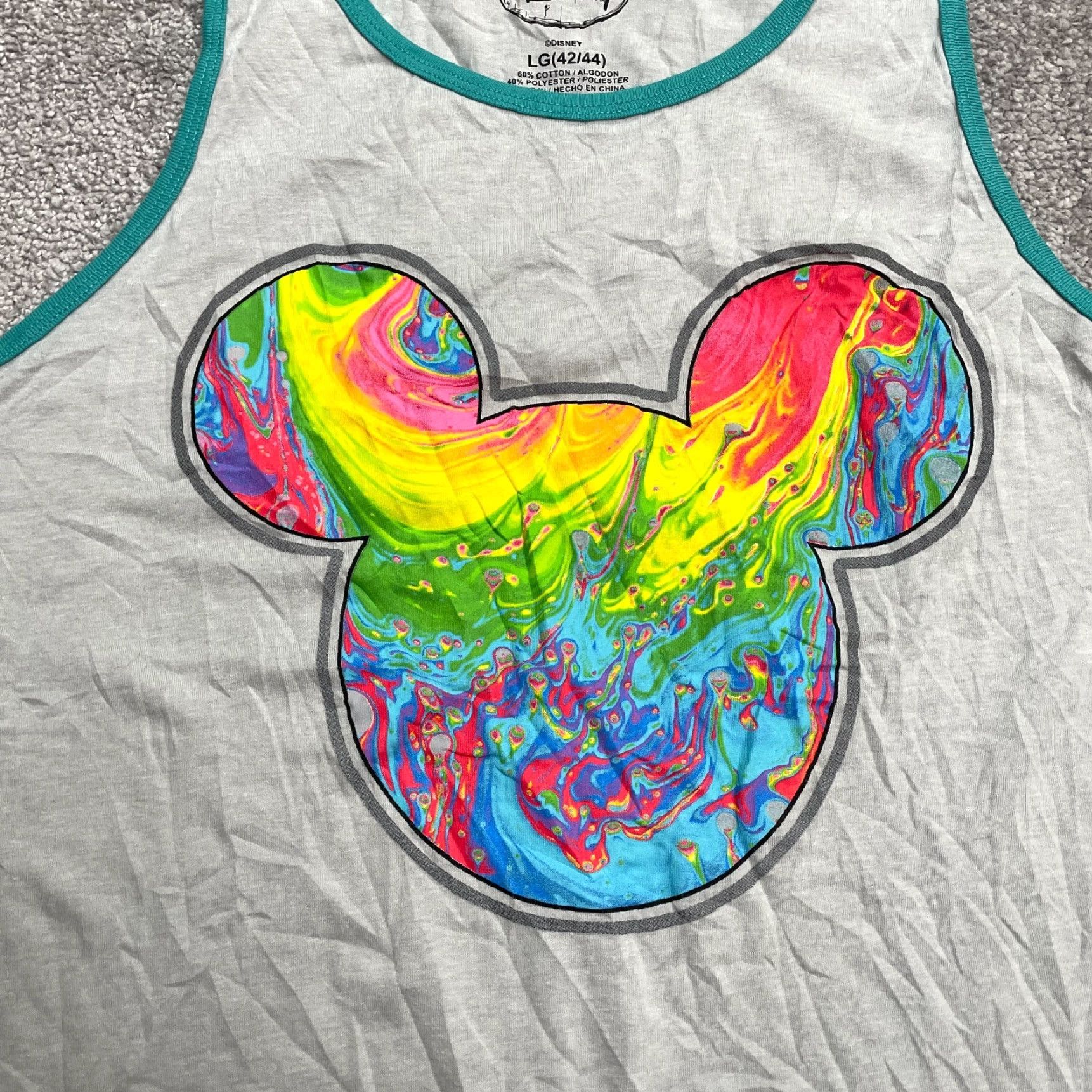 Disney Disney Mickey Melt Tank Top Mens Large Gray Sleeveless Cotton NWT Logo Casual Cotton USA Cartoon Size US L / EU 52-54 / 3 - 3 Thumbnail