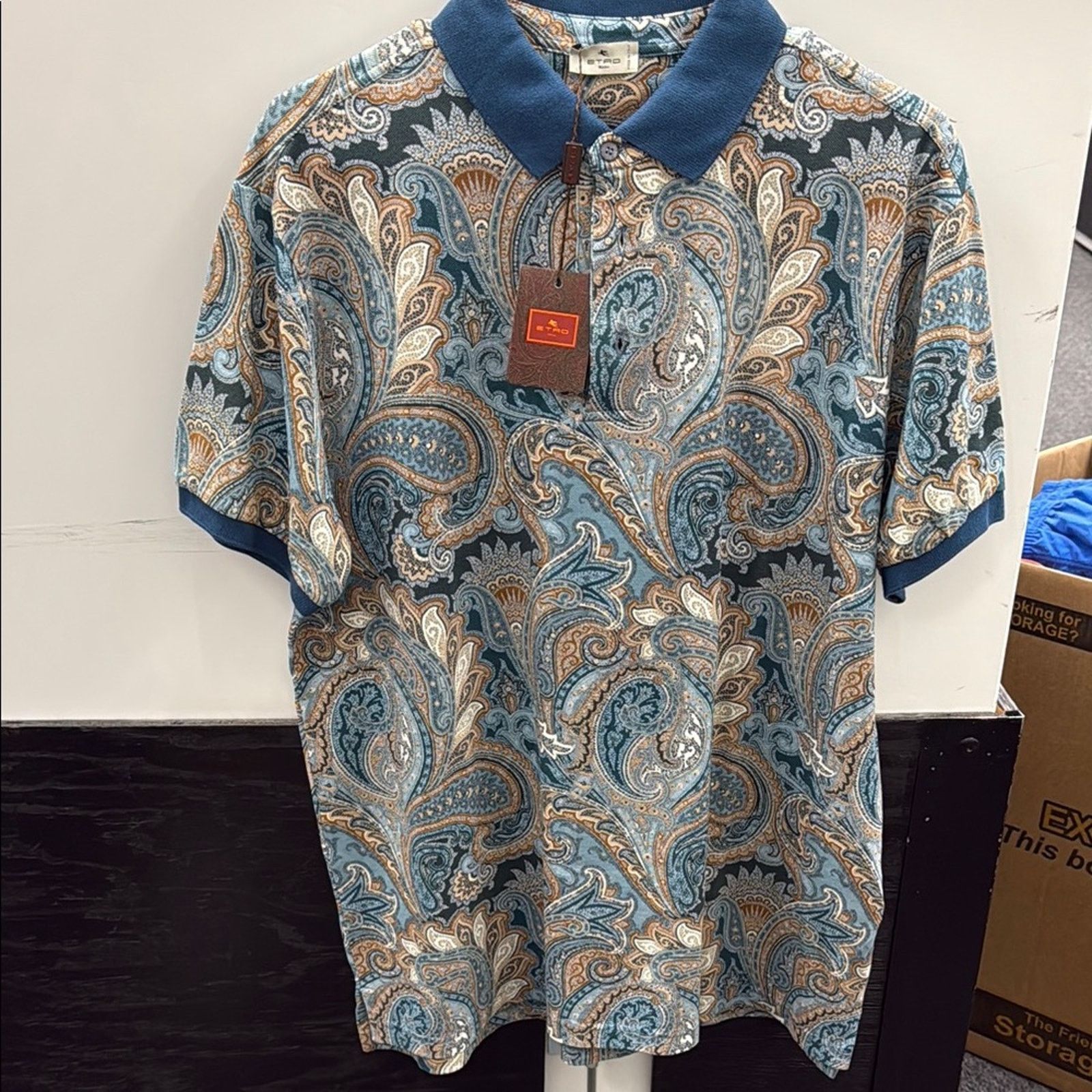 Etro NWT Men’s Etro blue paisley shirt Size XL Size US XL / EU 56 / 4 - 2 Thumbnail