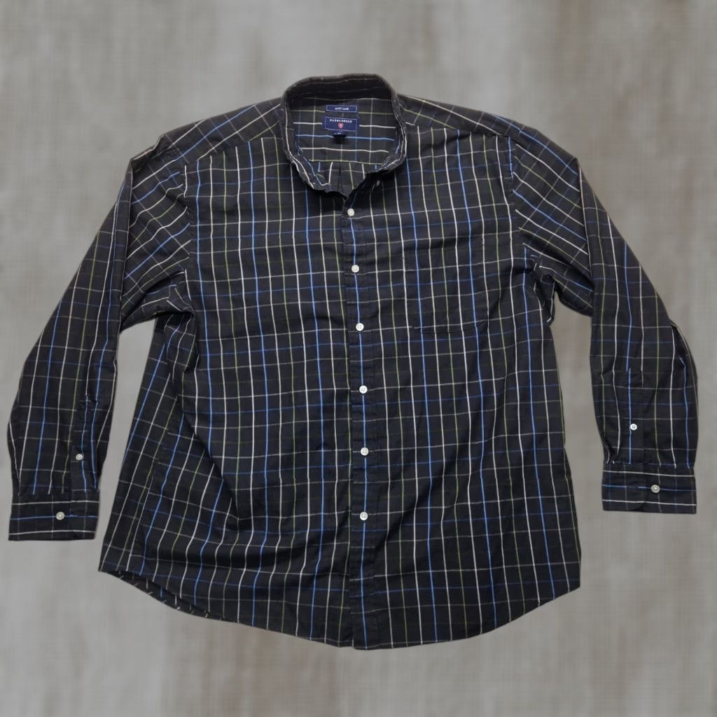 Vintage Saddlebred Shirt Black Checkered Button-Up Long Sleeve Easy Care 2XL Men’s Shirt Black 2XL Mens Size US XXL / EU 58 / 5 - 1 Thumbnail