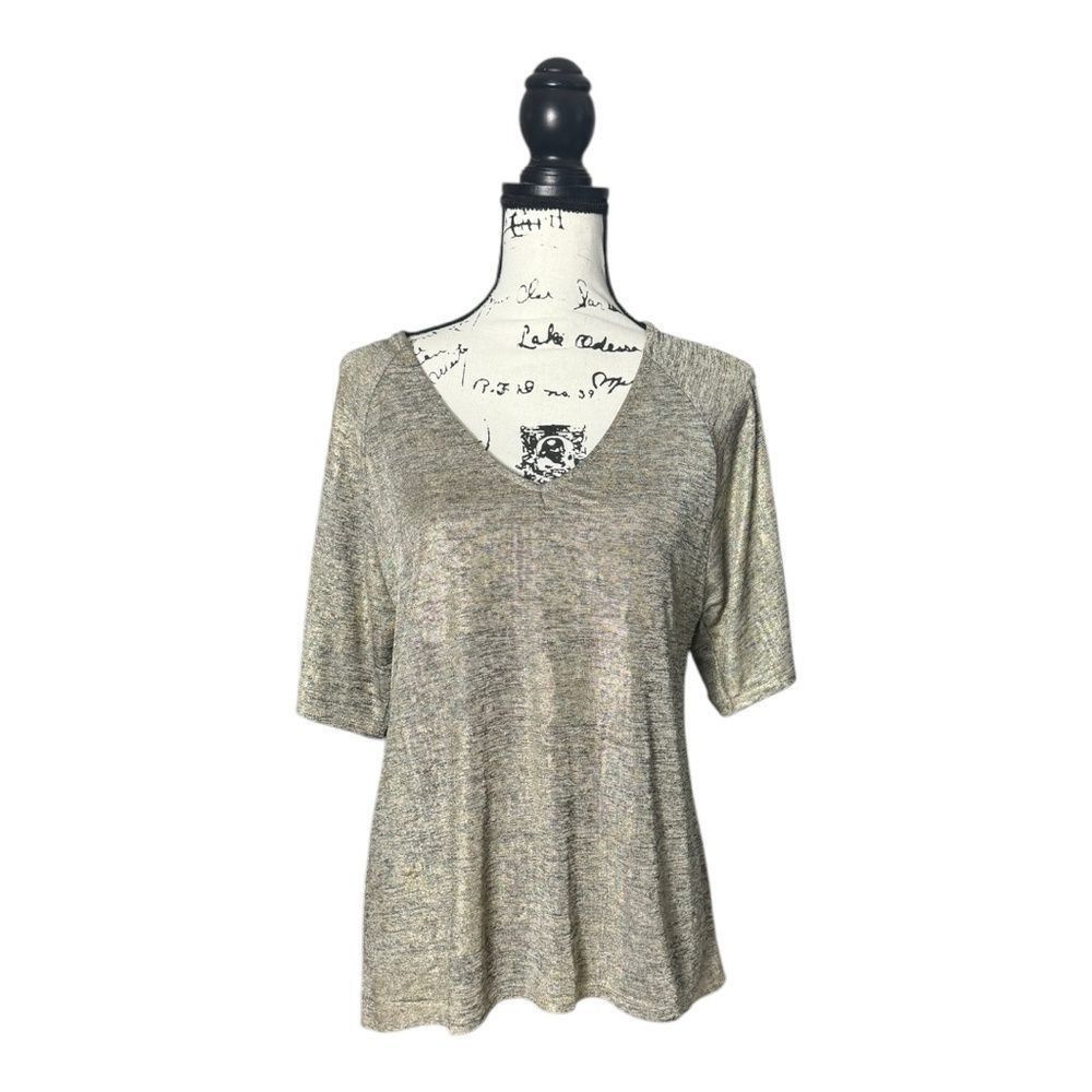 Other Lily White Gold Shimmer Cold Shoulder Top – Size XS – Metall Size XS / US 0-2 / IT 36-38 - 1 Thumbnail