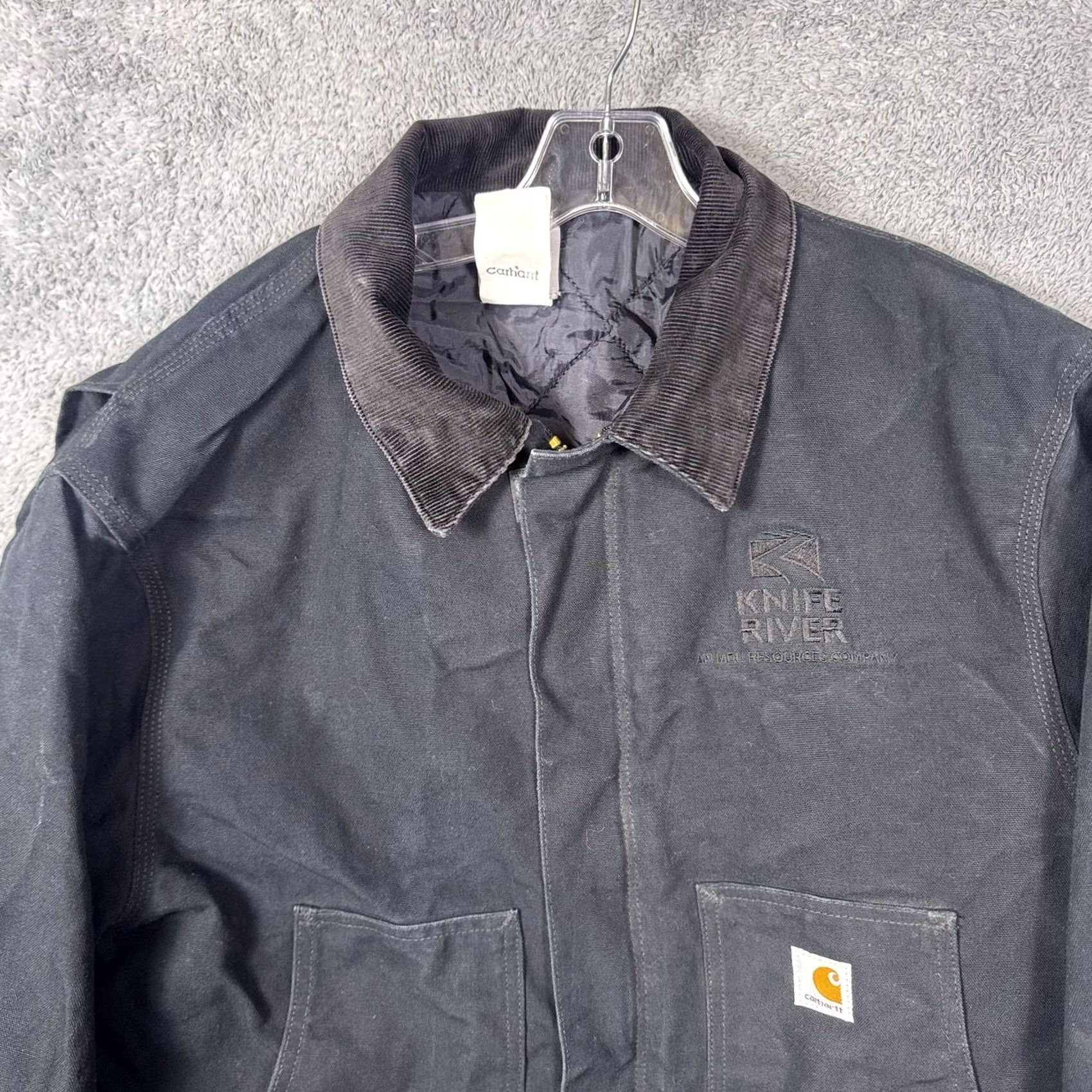 Carhartt VINTAGE Carhartt Detroit Jacket Men 48R J02 BLK Arctic Quilt Lined Distress Fade Jacket Size US M / EU 48-50 / 2 - 4 Thumbnail