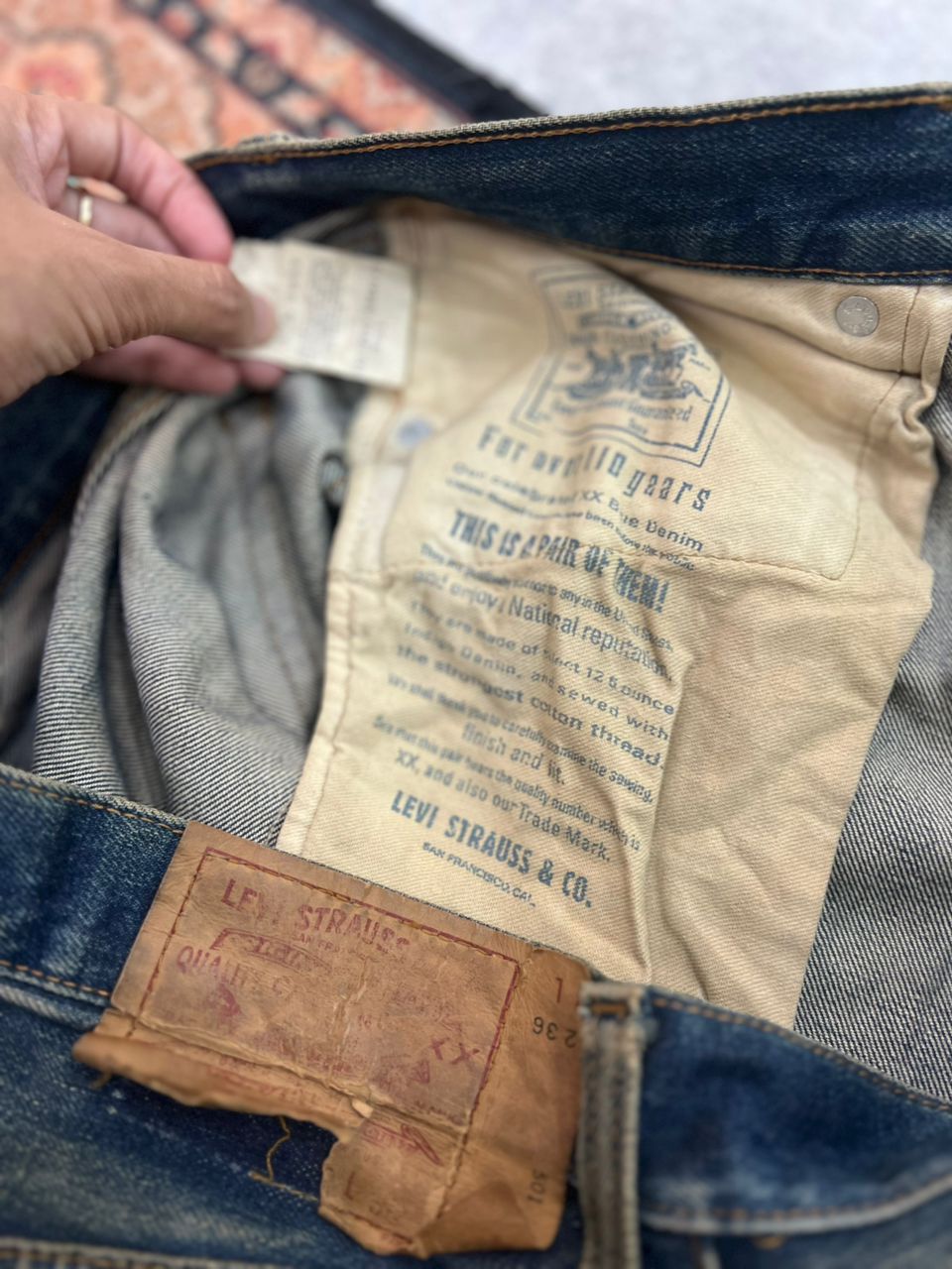 Levi's × Vintage Vintage 1990’s Levis big E 110 Anniversary Selvedge Denim Size US 32 / EU 48 - 13 Thumbnail