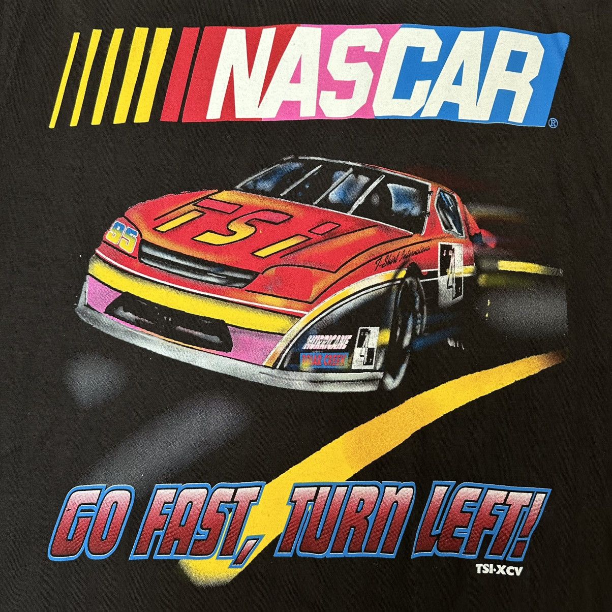 NASCAR Crazy vintage 90s nascar “go fast, turn left” t-shirt Size US M / EU 48-50 / 2 - 2 Thumbnail