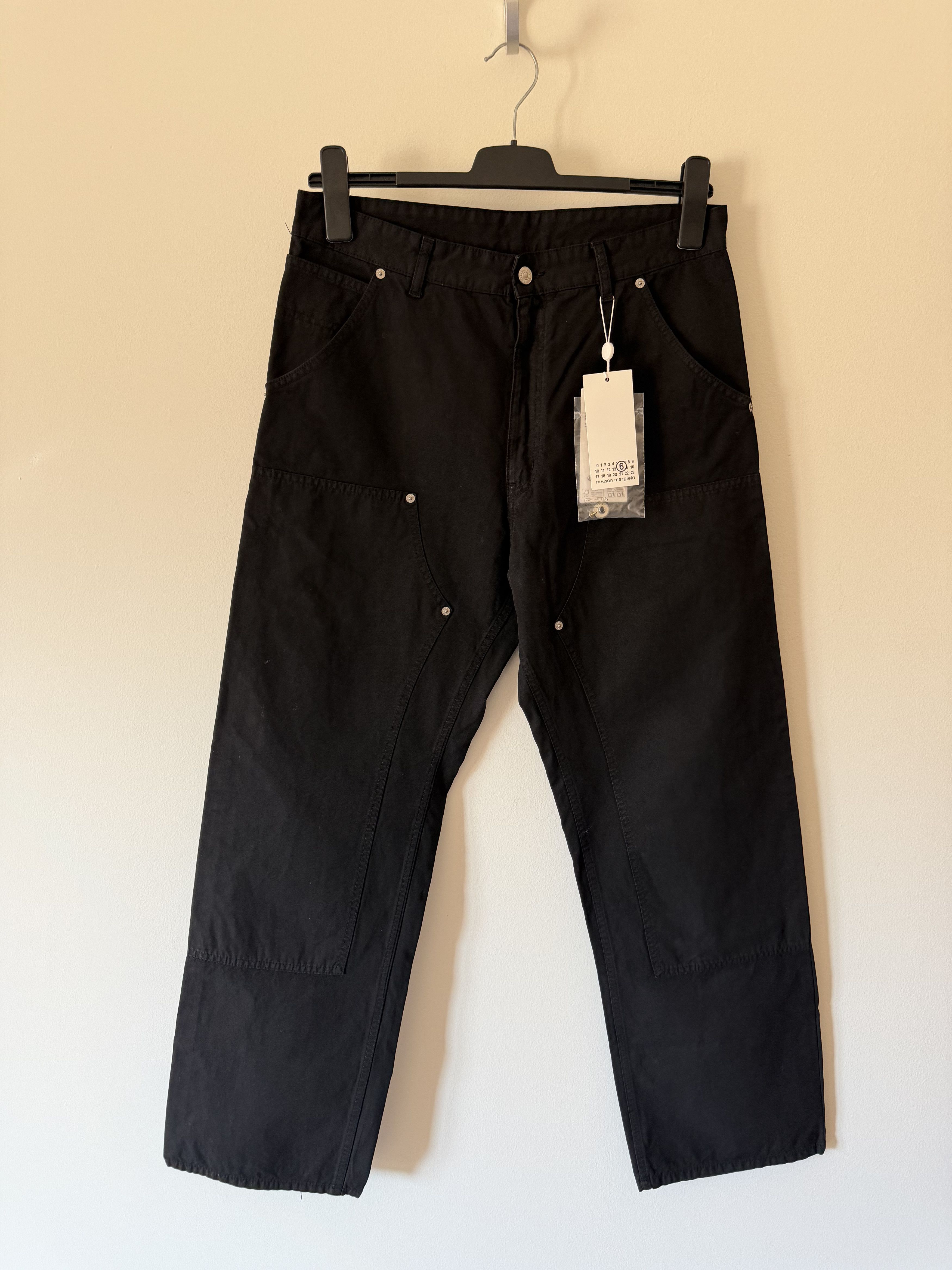 MM6 Maison Margiela Double Knee Carpenter Pants in Black