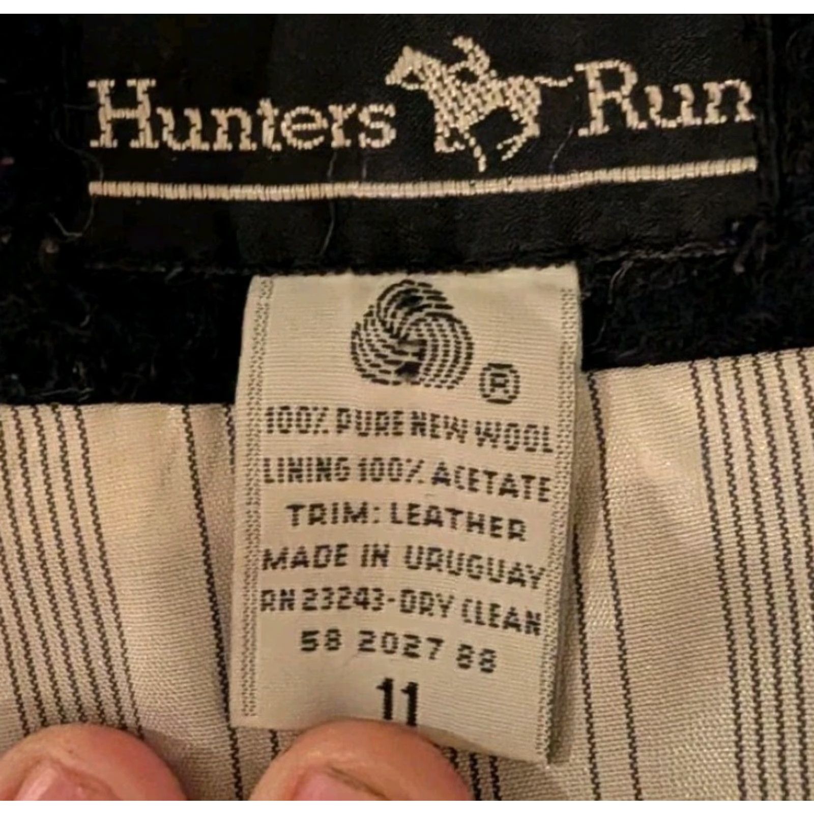 Hunter VINTAGE Hunters Run Wool Long Coat Jacket Size 11 Women's Gray Geometric Casual Winter with Leather Collar Size L / US 10 / IT 46 - 6 Thumbnail
