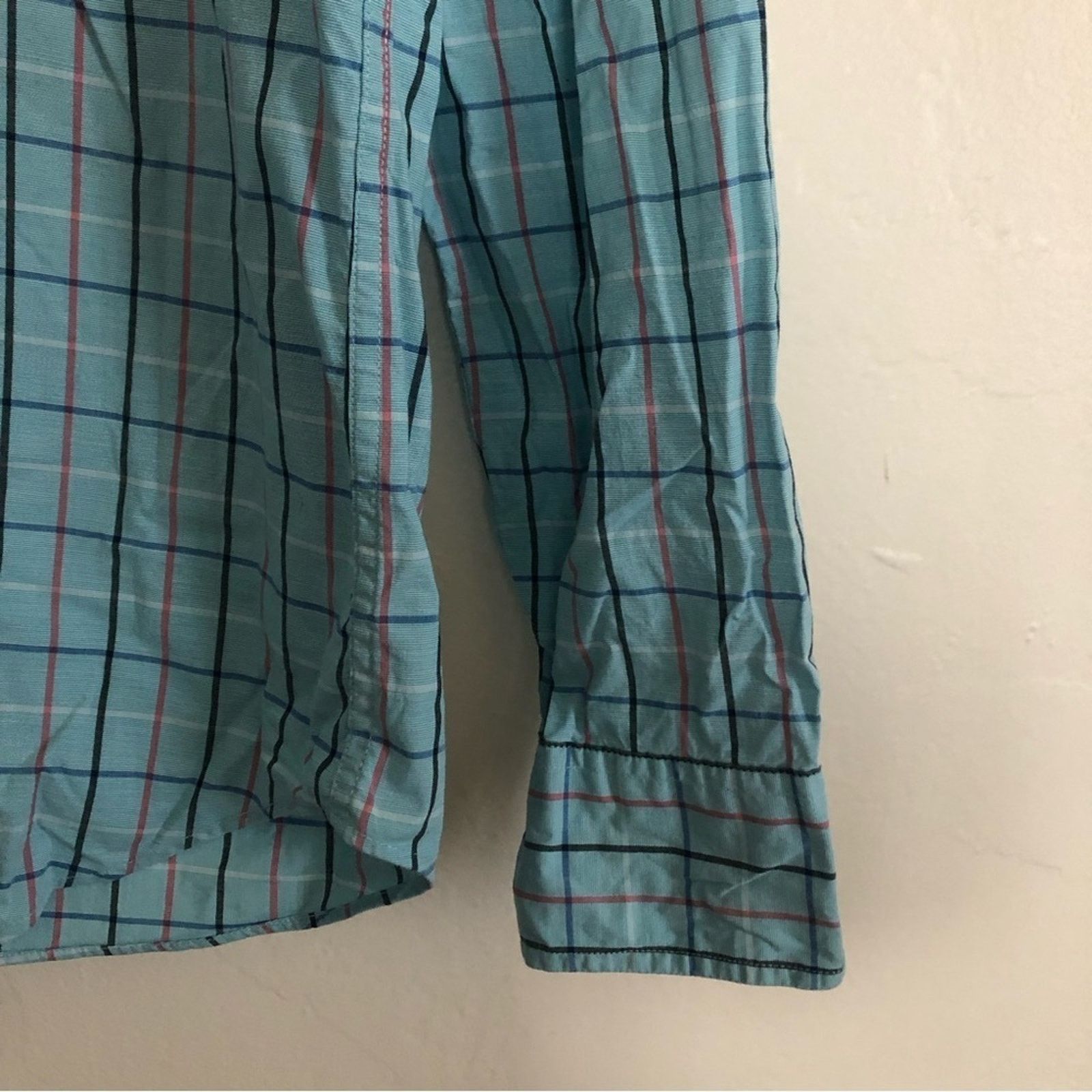 J.Crew J. Crew Men's Slim Fit Flex Blue Plaid Button Down Shirt Size US L / EU 52-54 / 3 - 3 Thumbnail