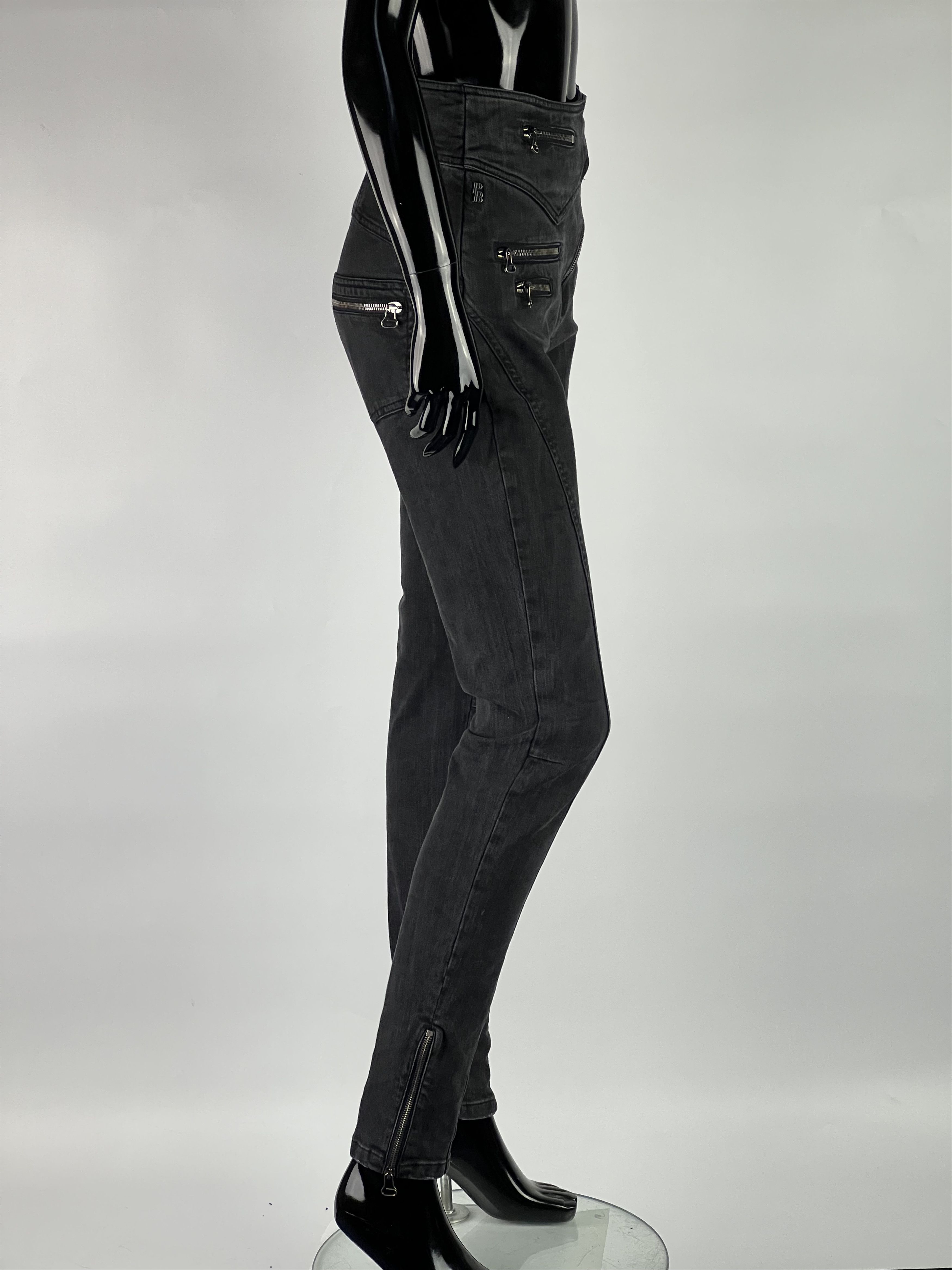 Balmain × Pierre Balmain Pierre Balmain Women's Jeans Gray Size 27 Size 27" / US 4 / IT 40 - 2 Thumbnail