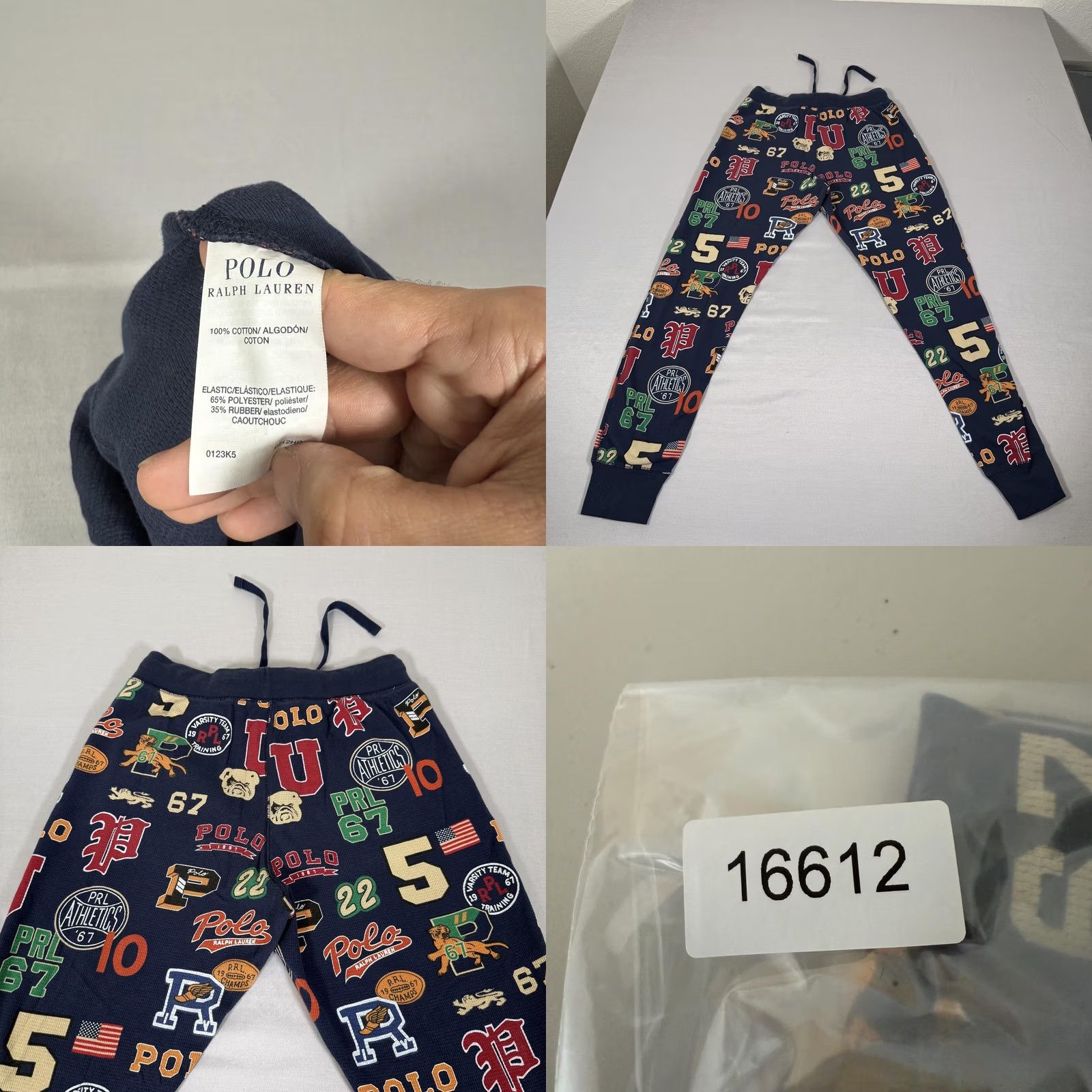 Polo Ralph Lauren Polo Ralph Lauren Pajama Pants Mens M Blue Waffle Knit Logo Collegiate Sports Print Jogger Cuffed Hem Knit Sleepwear Bottoms Size US M / EU 48-50 / 2 - 9 Thumbnail