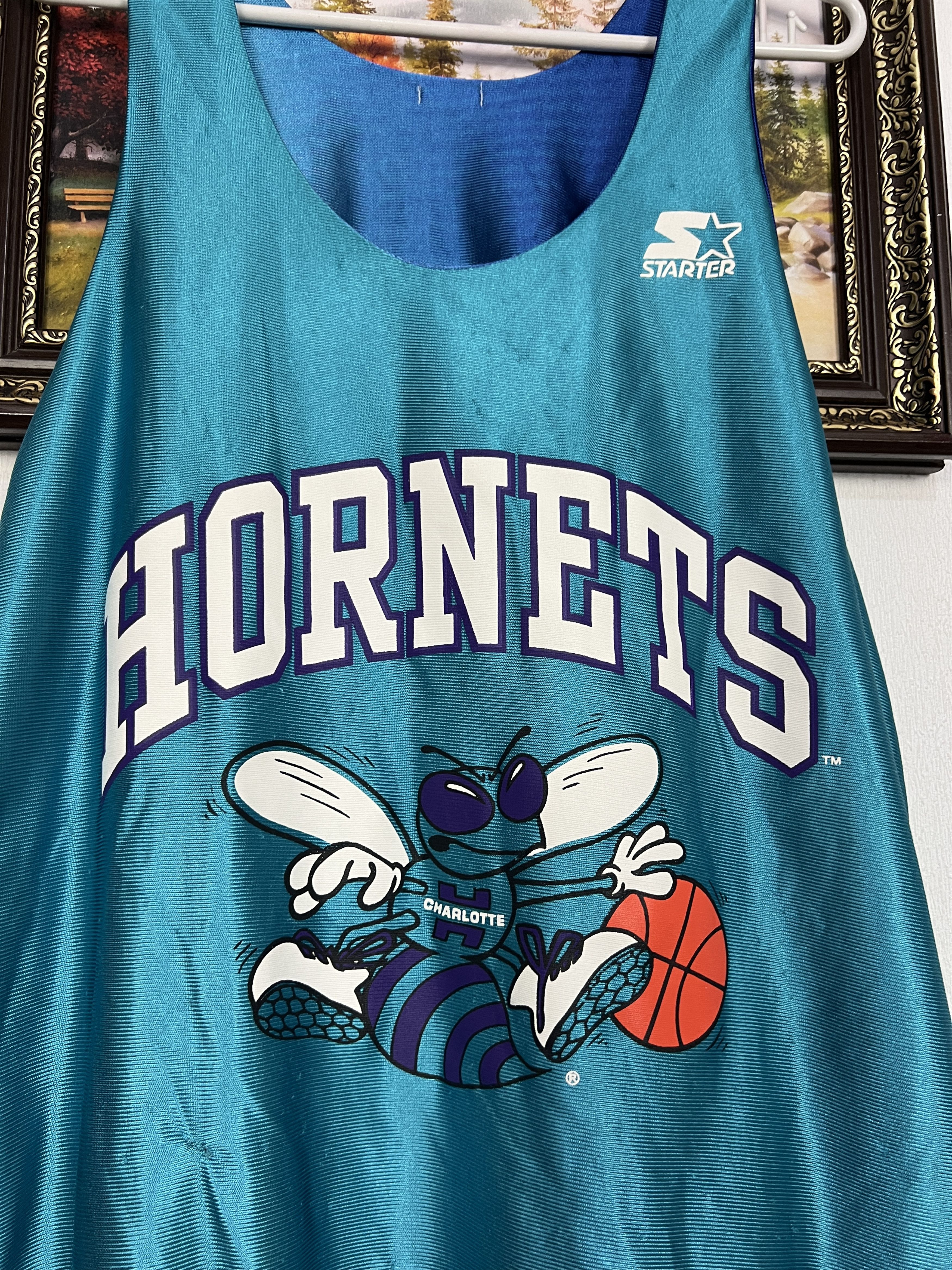Starter Vintage 90's Charlotte Hornets NBA Reversible Jersey Rare Size US L / EU 52-54 / 3 - 2 Thumbnail