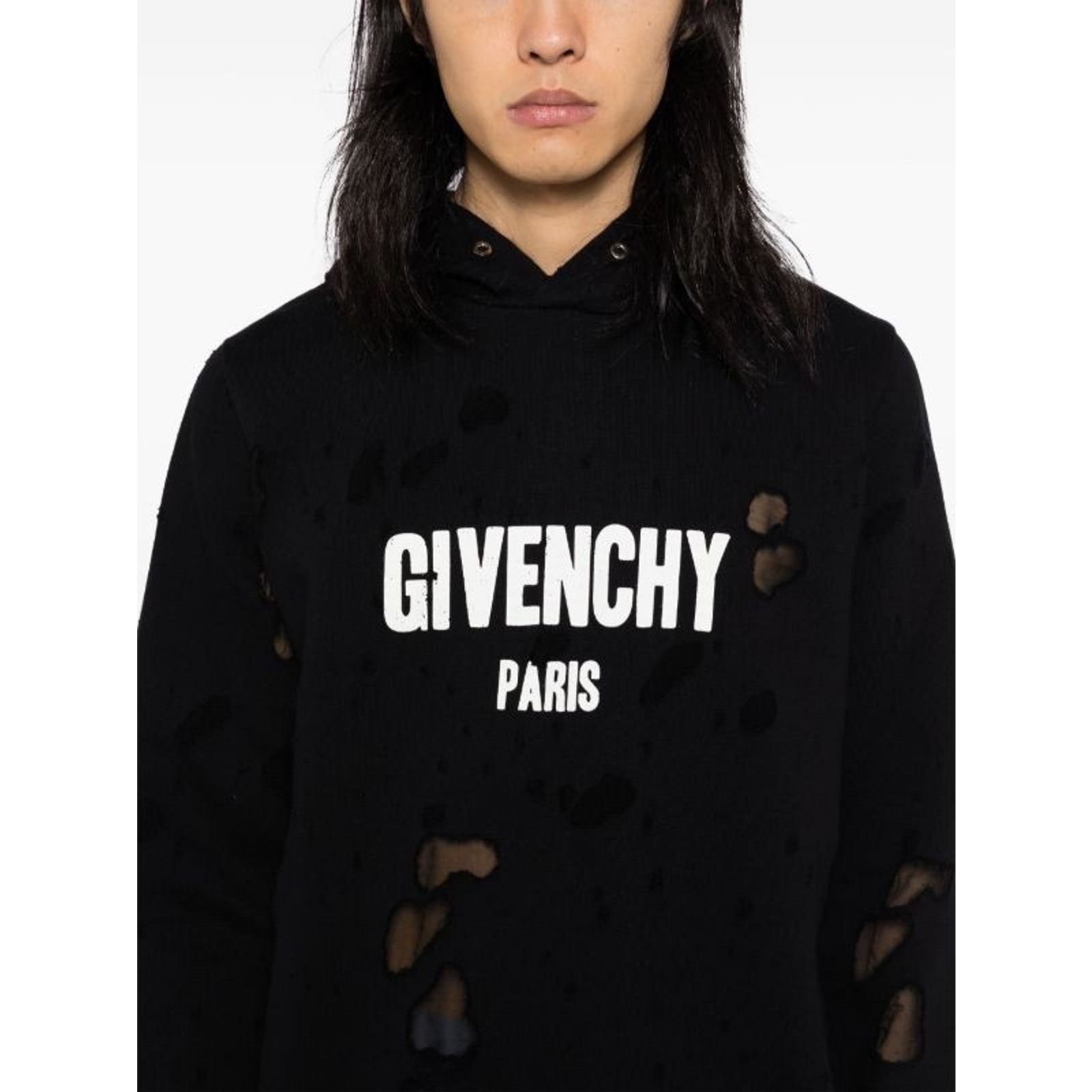 Givenchy Givenchy Paris Destroyed Logo Hoodie 2XL Size US XXL / EU 58 / 5 - 4 Thumbnail
