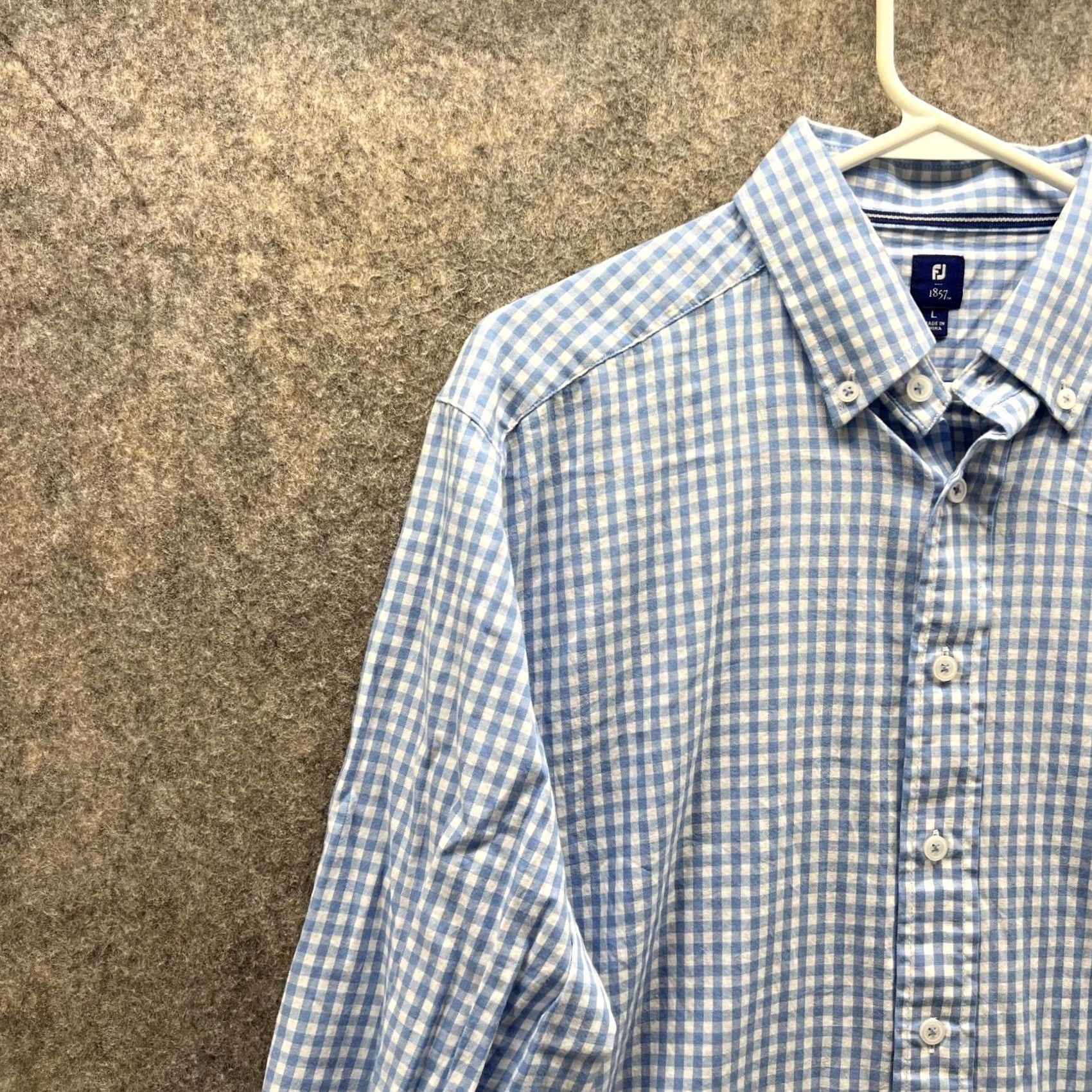 Footjoy FootJoy Shirt Men Large Blue White Check Button-Up 1857 Preppy Casual Golf Shirt Size US L / EU 52-54 / 3 - 3 Thumbnail