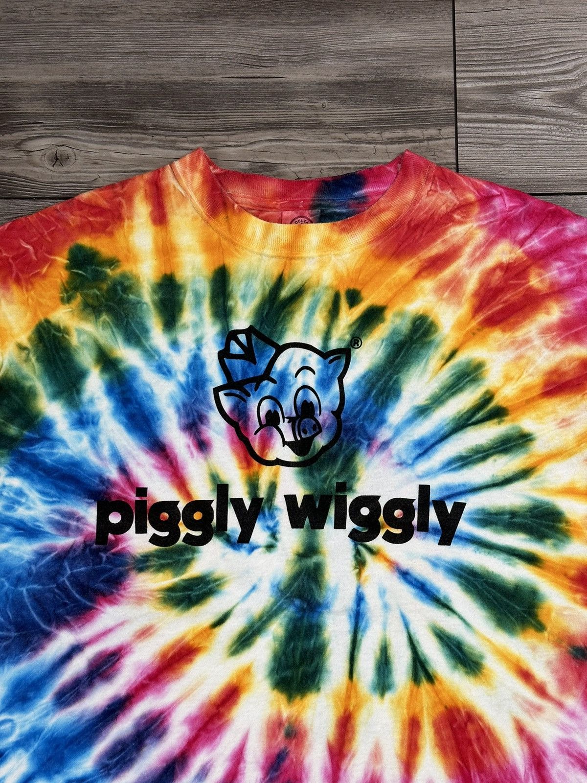 Delta × Vintage Vintage Y2K Tie Dye Piggly Wiggly T Shirt Size US L / EU 52-54 / 3 - 3 Thumbnail