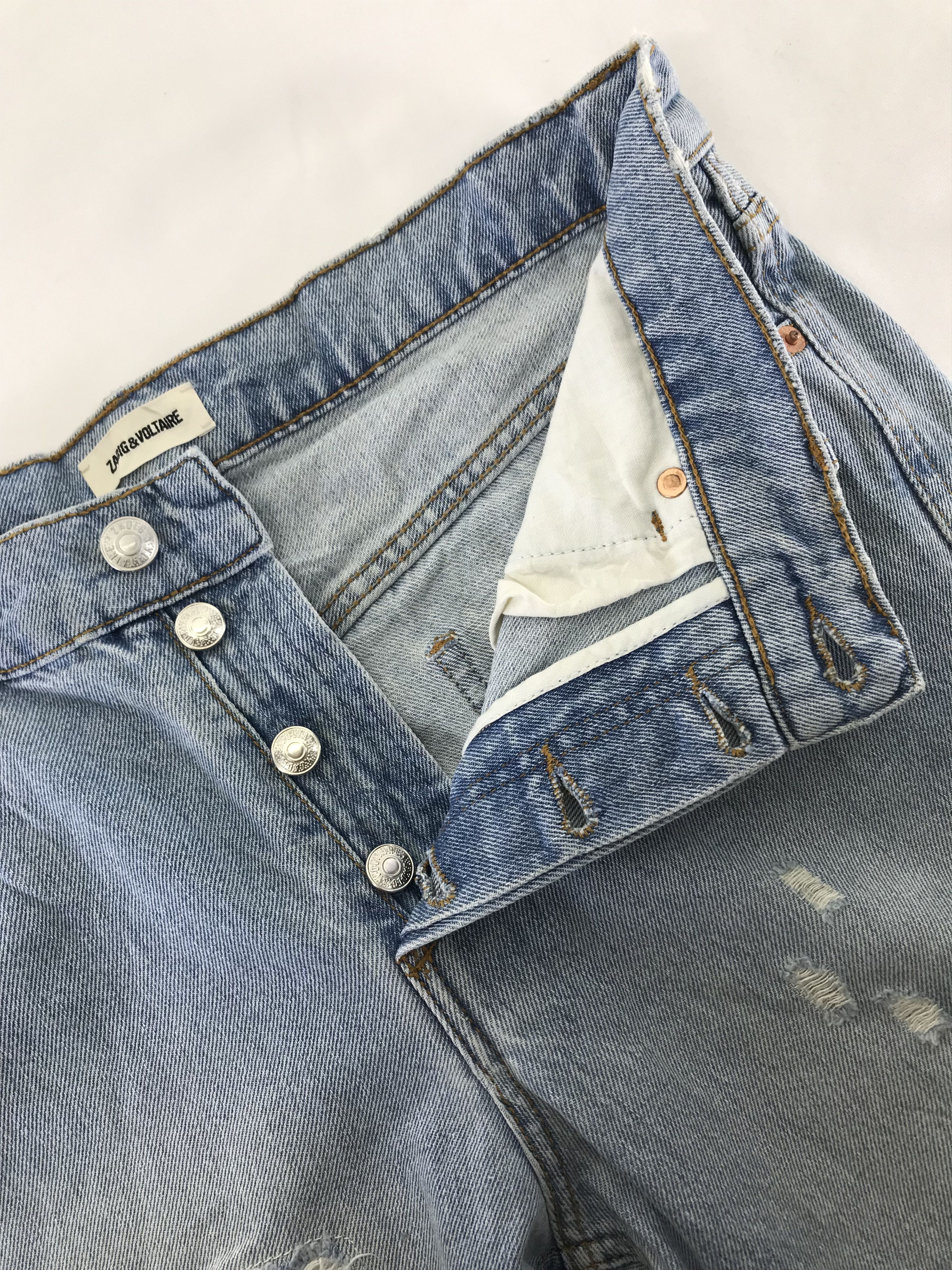 Zadig & Voltaire Zadig & Voltaire Buttons Fly Distressed Jeans Size US 31 - 10 Thumbnail