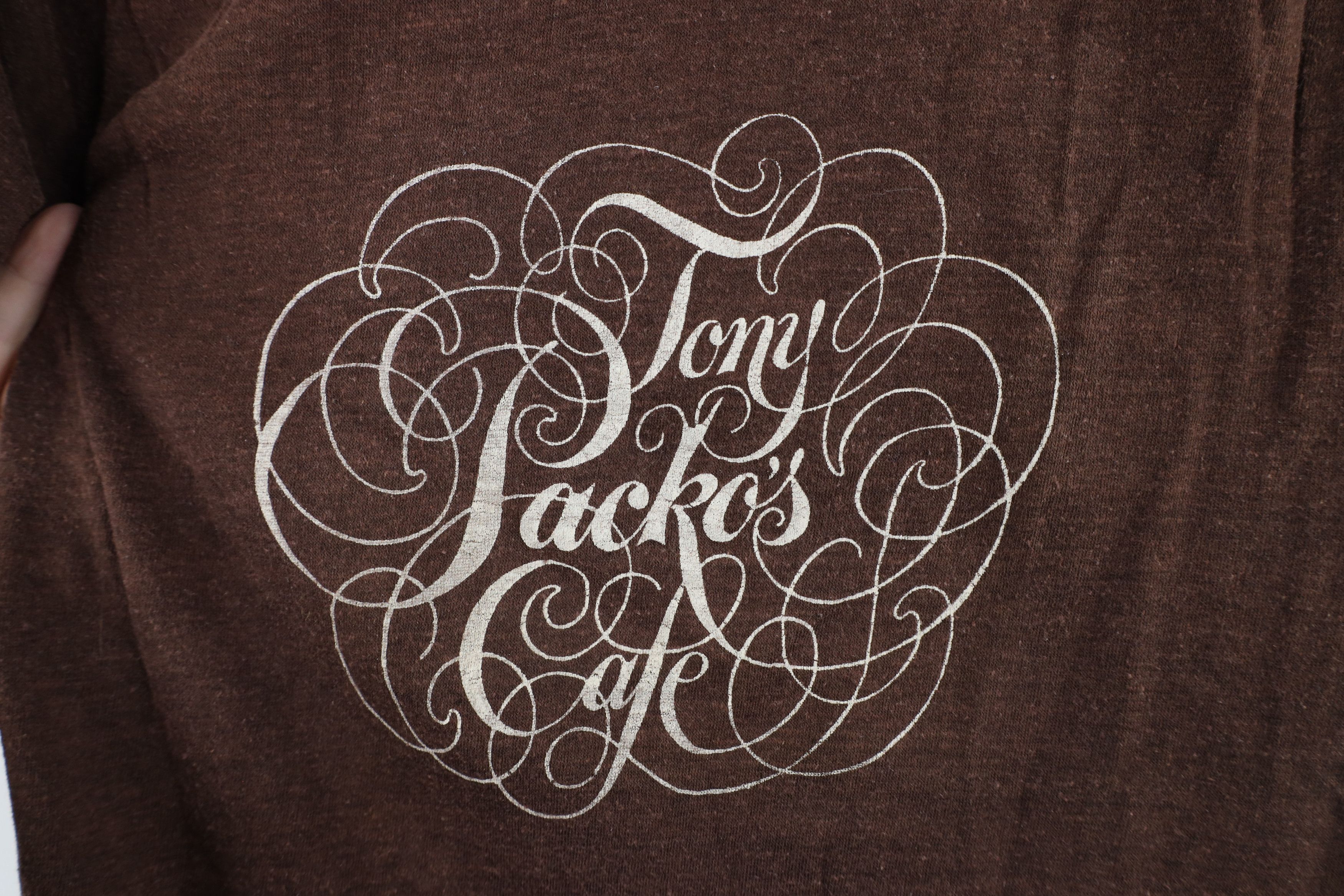 Vintage Vintage 70s Tony Packos Cafe Toledo Ohio T-Shirt Brown USA Size M / US 6-8 / IT 42-44 - 4 Thumbnail