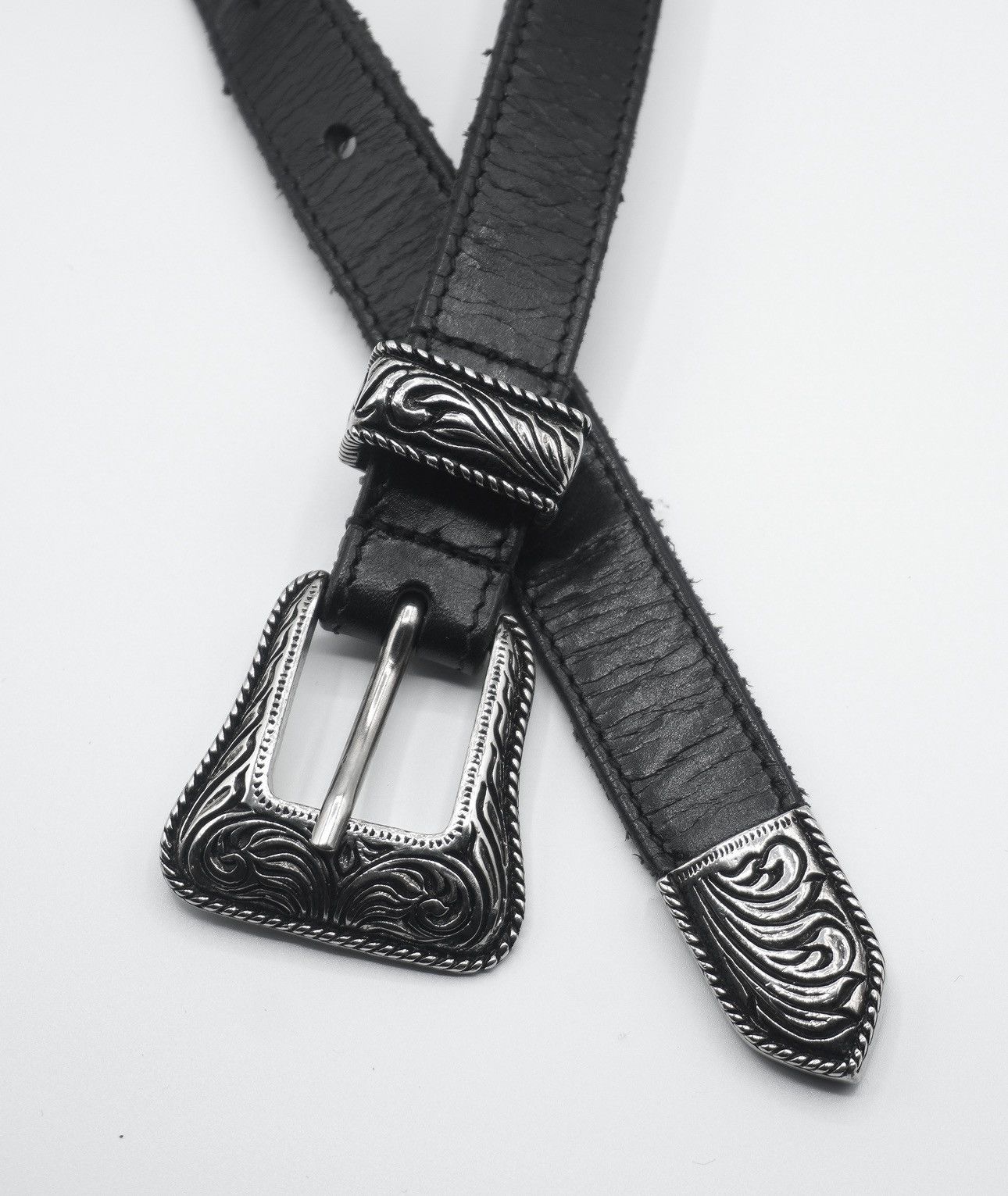 Saint Laurent Paris SAINT LAURENT By HEDI SLIMANE S/S 2014 Western Black Belt 85 Size 32 - 5 Thumbnail