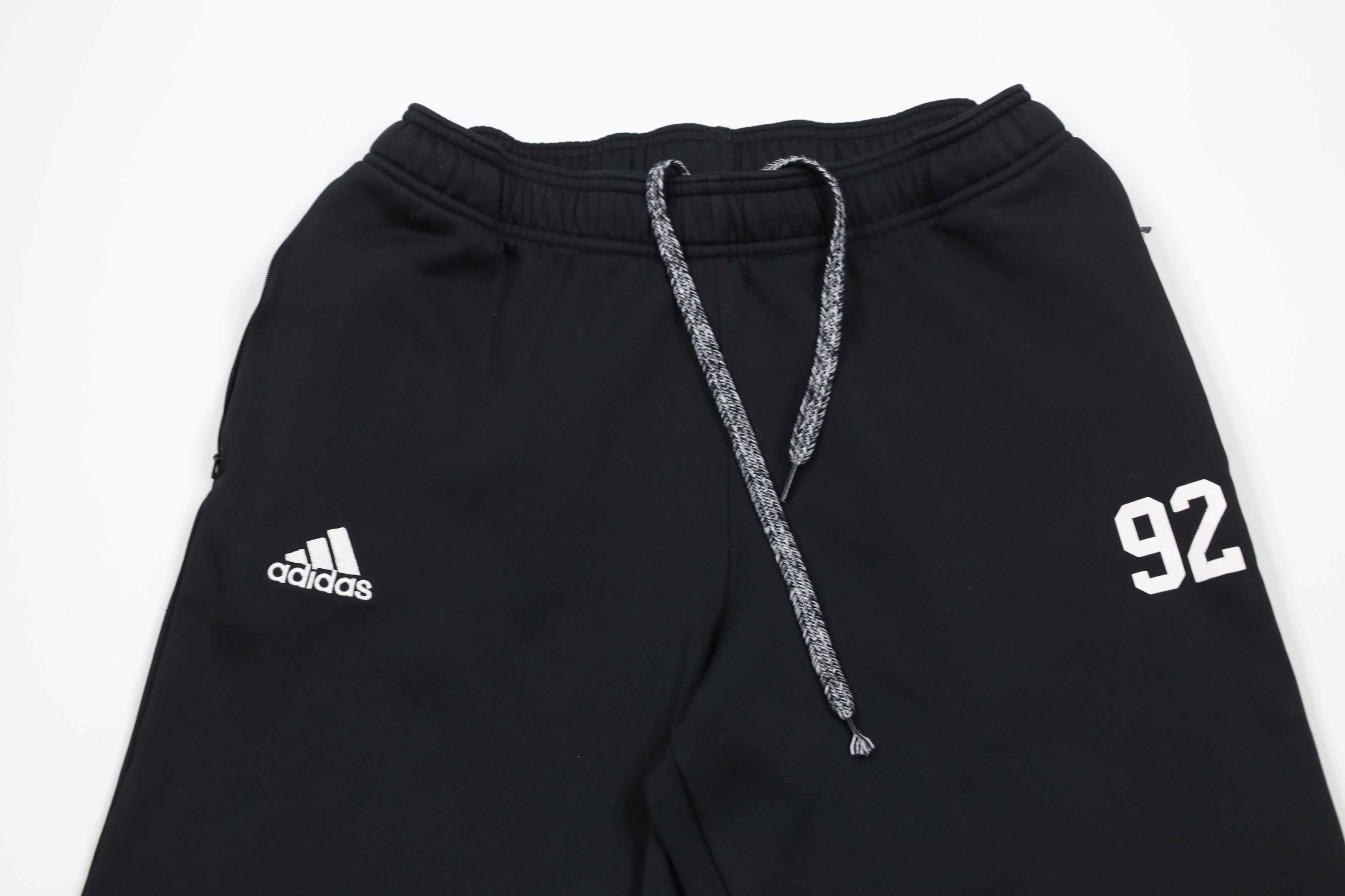 Adidas × Vintage Vintage Adidas Spell Fleece Lined Wide Leg Sweatpants Black Size US 34 / EU 50 - 2 Thumbnail