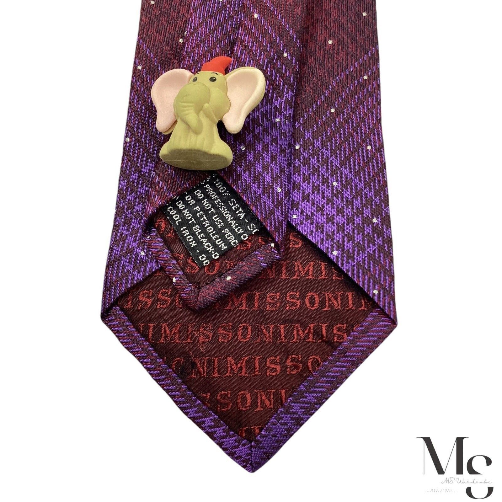 Missoni MISSONI Purple Multi Pattern Luxury Silk Tie Made In Italy W Size ONE SIZE - 4 Thumbnail