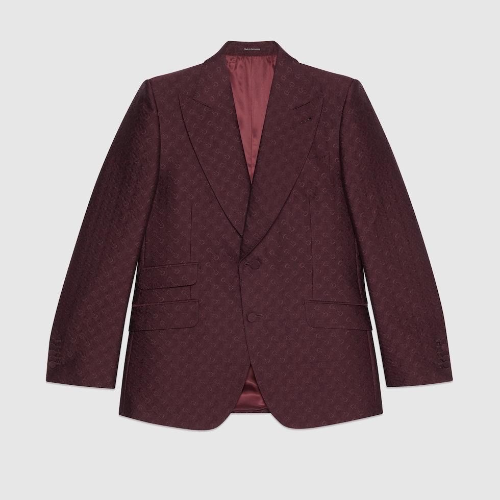 Gucci Horsebit Wool Silk Jacquard Blazer Jacket Size 46R - 1 Thumbnail