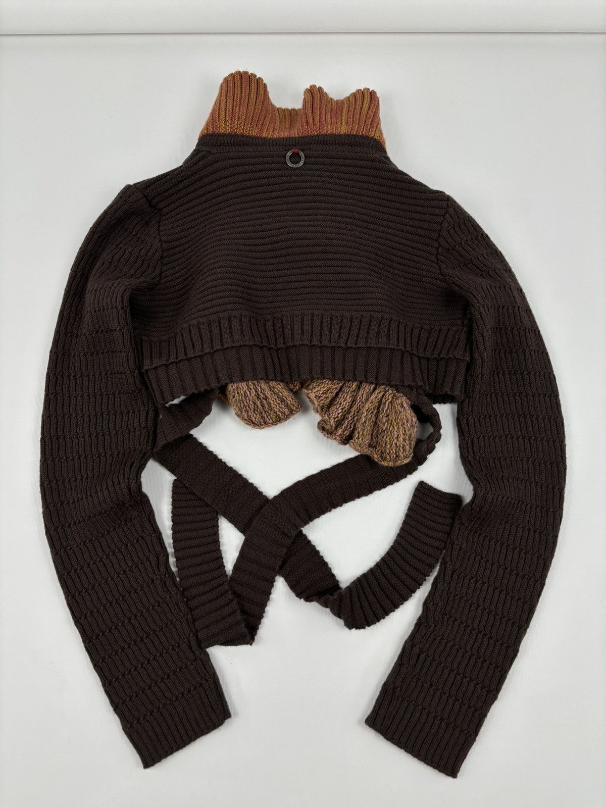 Cop Copine SAVE THE QUEEN Wool Knit Shawl Cardigan Crop Bolero Sweater Size XL / US 12-14 / IT 48-50 - 11 Thumbnail