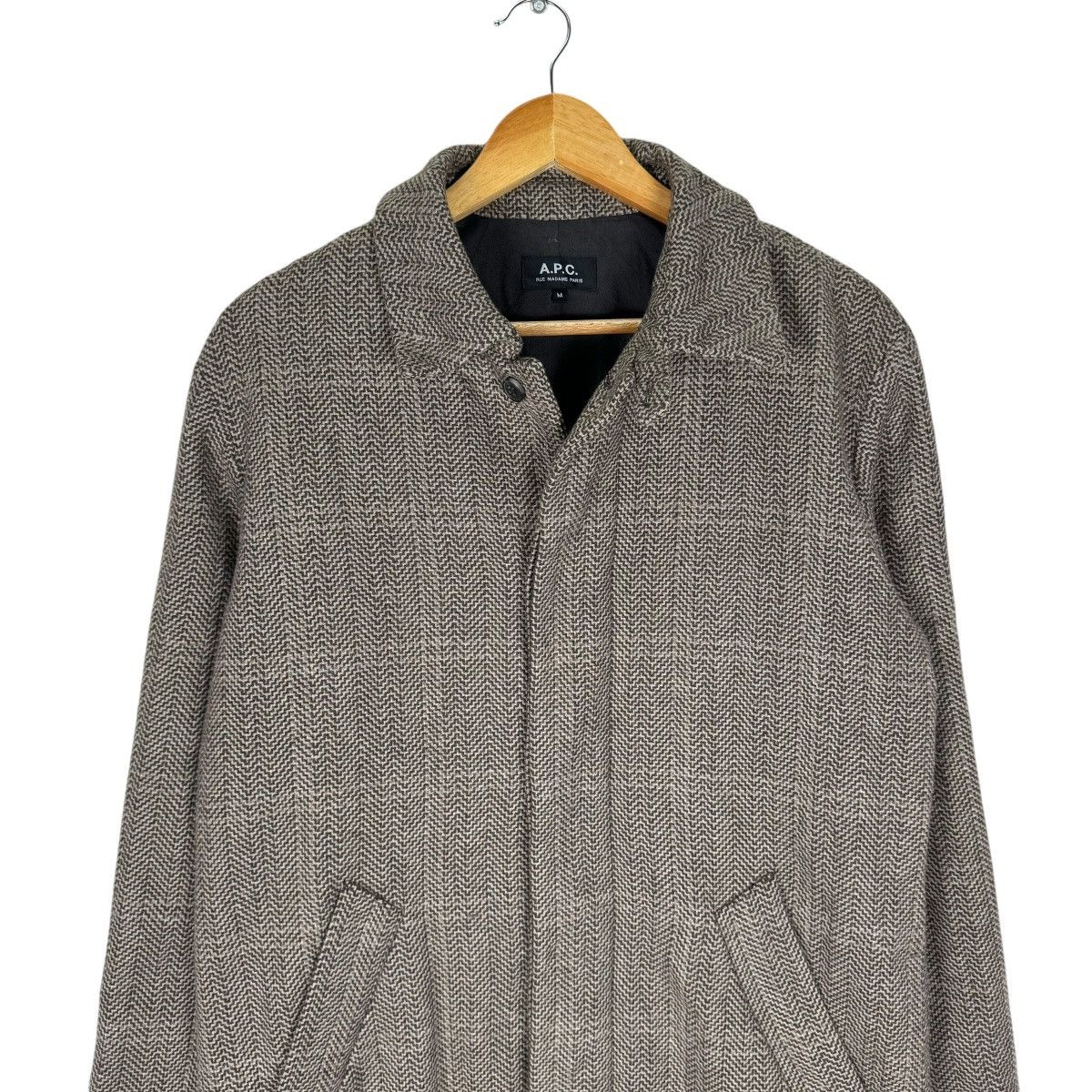 A.P.C. 🌟A.P.C RUE PARIS PETE HERRINGBONE LONG COAT JACKET Size US M / EU 48-50 / 2 - 2 Thumbnail