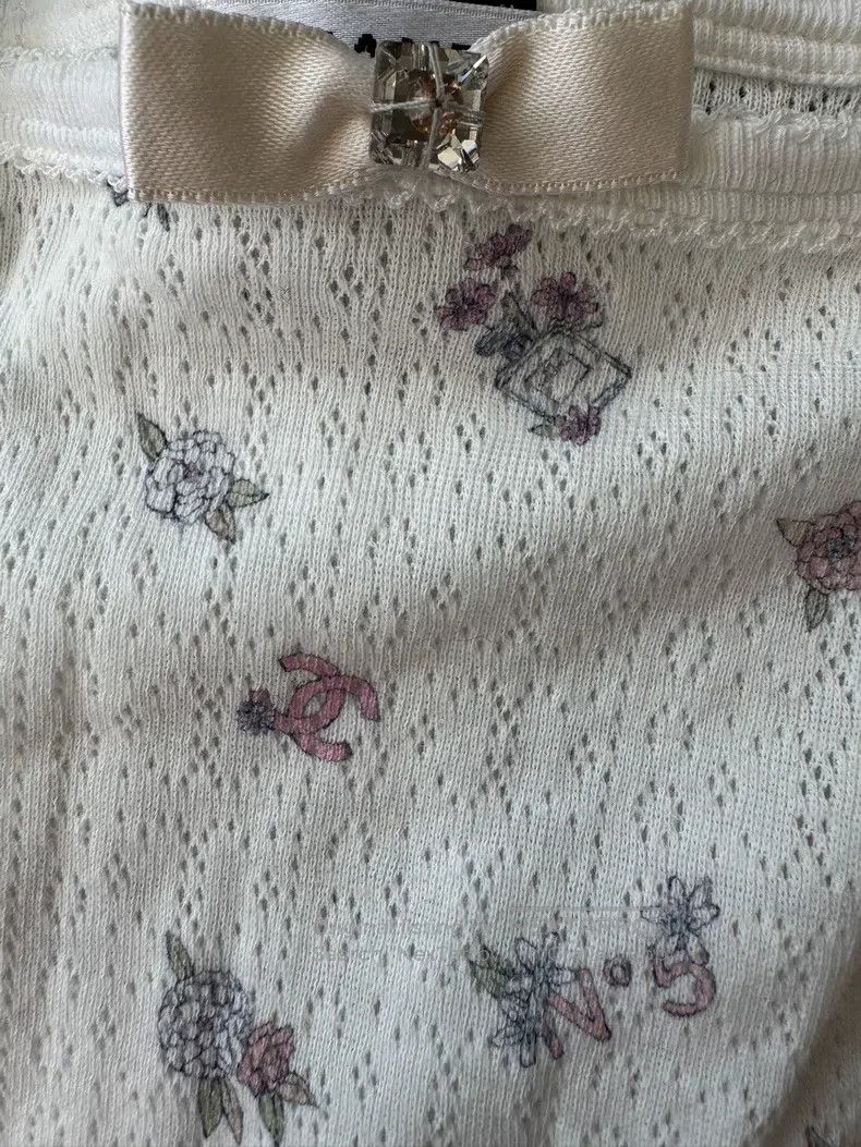 Chanel Chanel White printed small flower suspenders Size XXS / US 00 / IT 34 - 4 Thumbnail