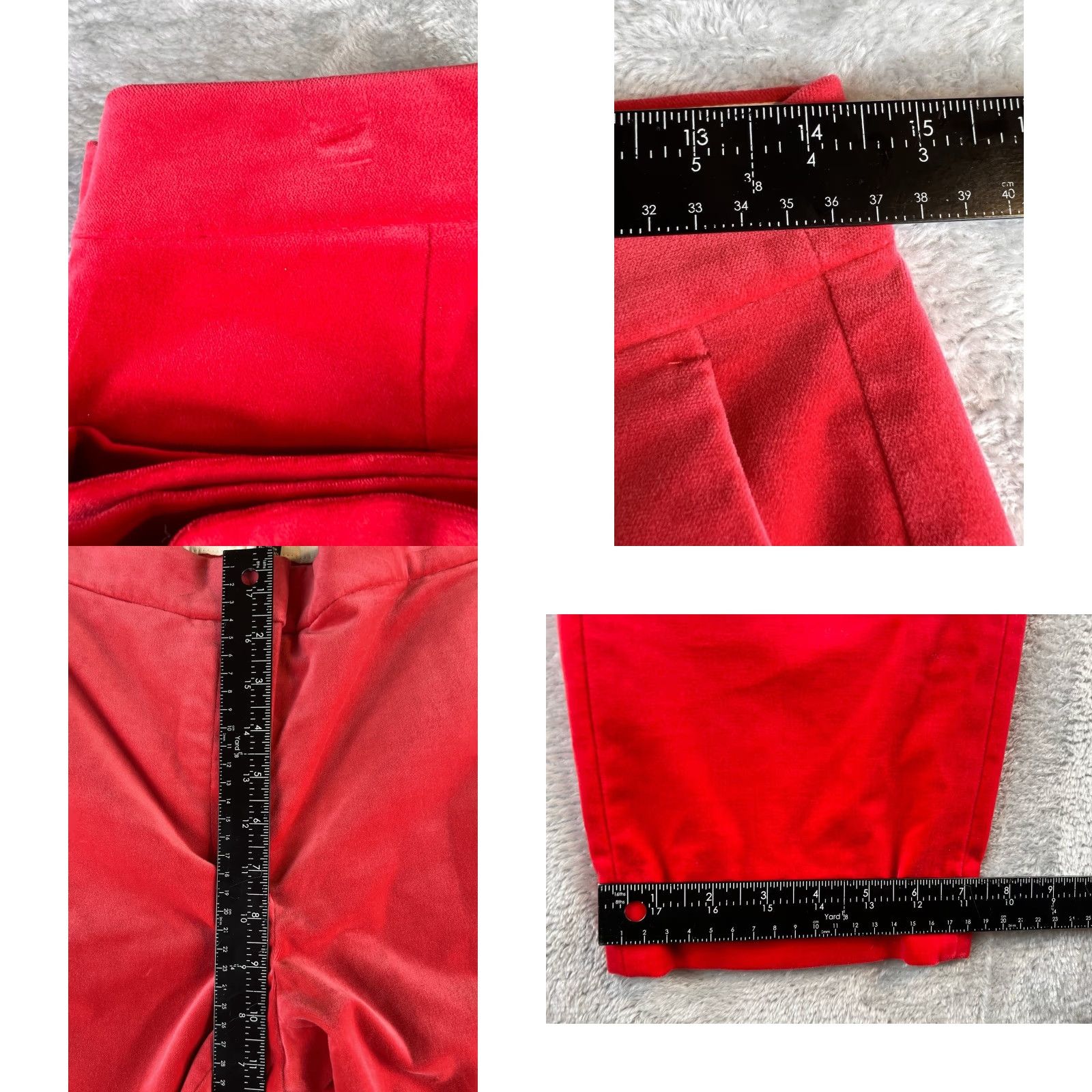 J.Crew J.CREW Kate Stretch Velvet Red Straight-Leg Pant Size 2 Women Dress Pants Regular Inseam 27 in Vintage No Size 26" / US 2 / IT 38 - 8 Thumbnail