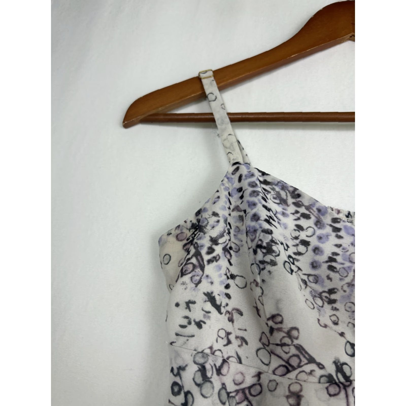 Vintage Cabi Womens Small Purple Circle Abstract Design Ruffle Layer Tank Top Size S / US 4 / IT 40 - 2 Thumbnail
