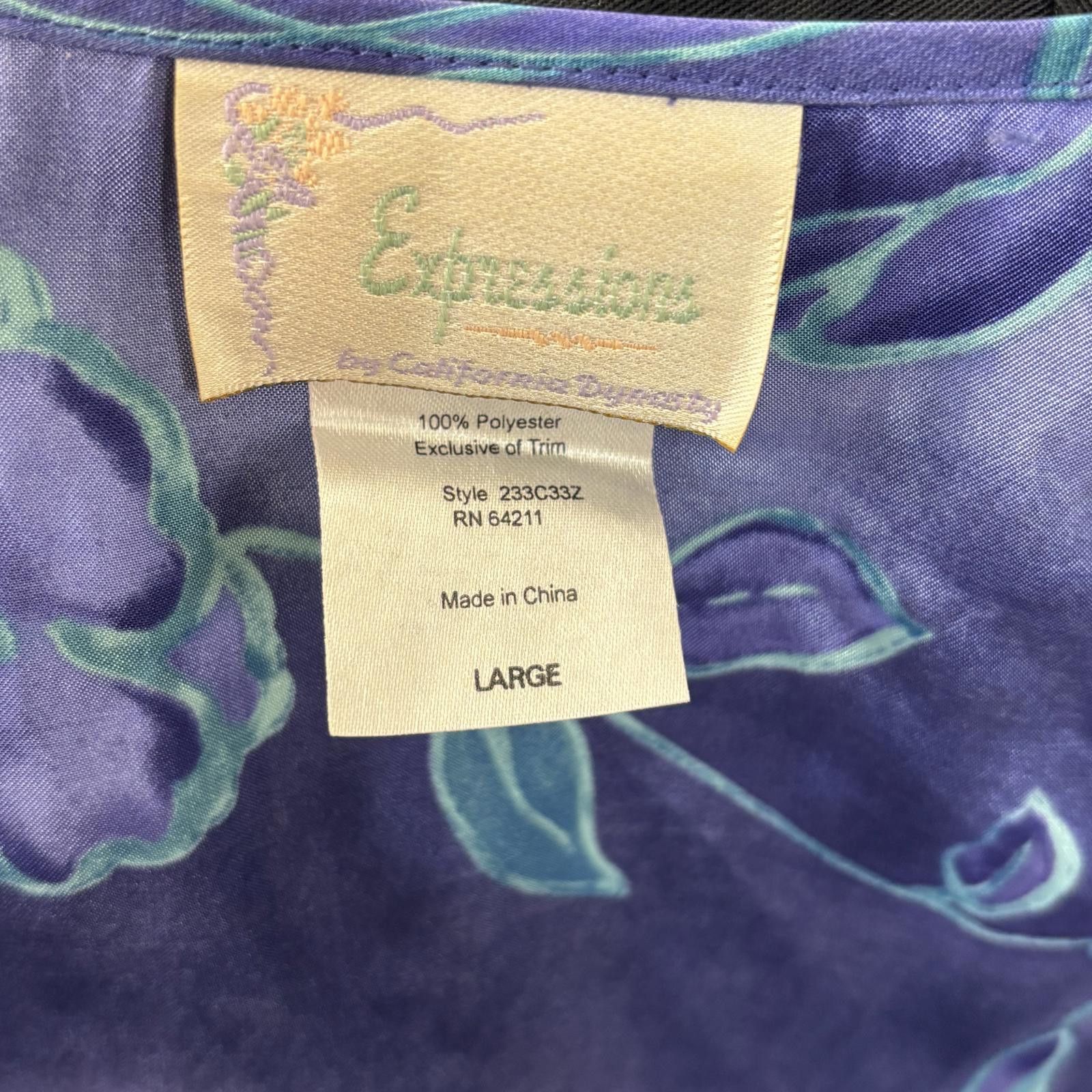 Other Vtg 90s satin floral blue & turquoise lingerie set sz large Size ONE SIZE - 4 Thumbnail