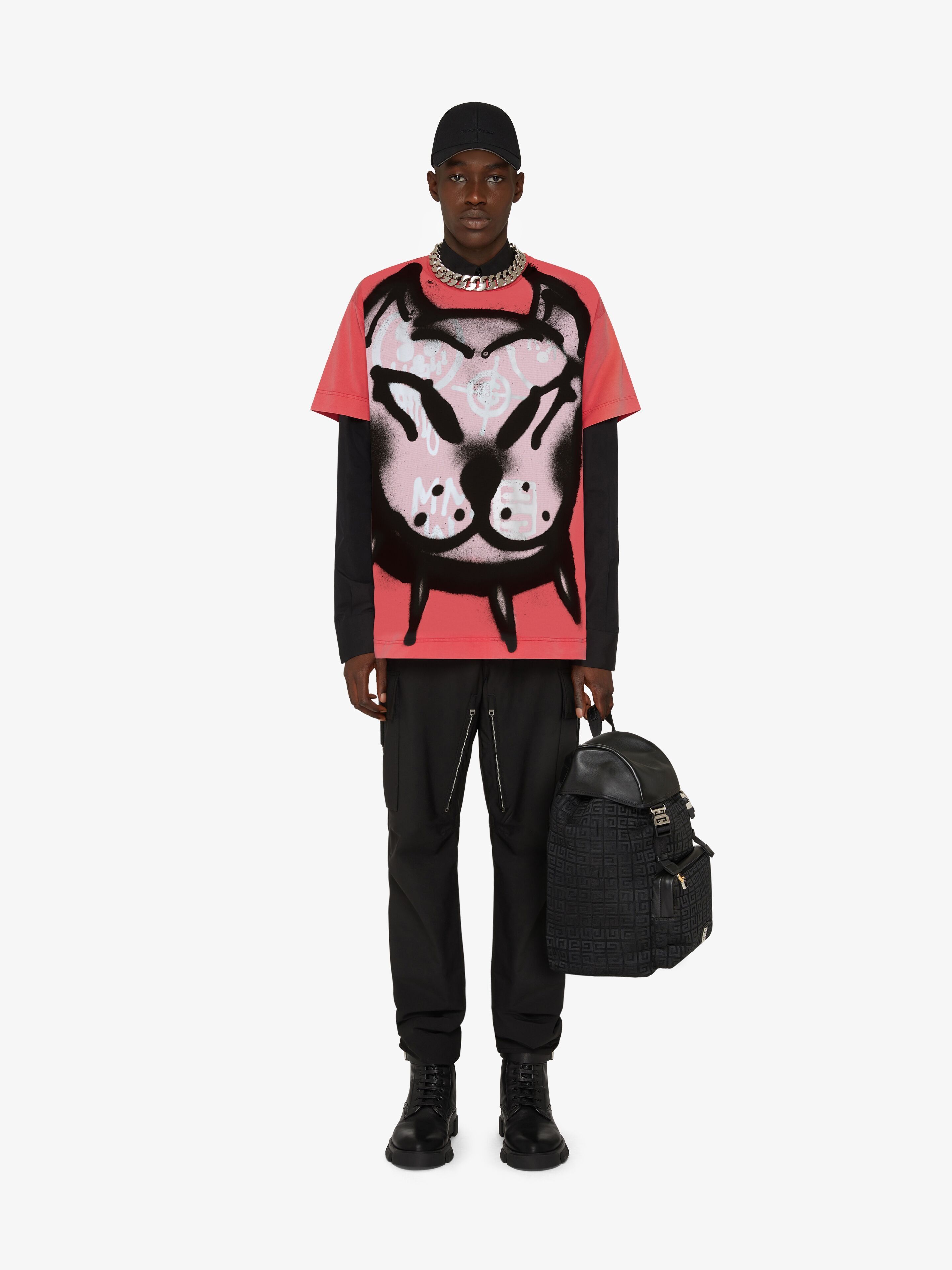 Givenchy x Chito Washed Red Graffiti Dog Oversized T-Shirt Size US M / EU 48-50 / 2 - 2 Thumbnail