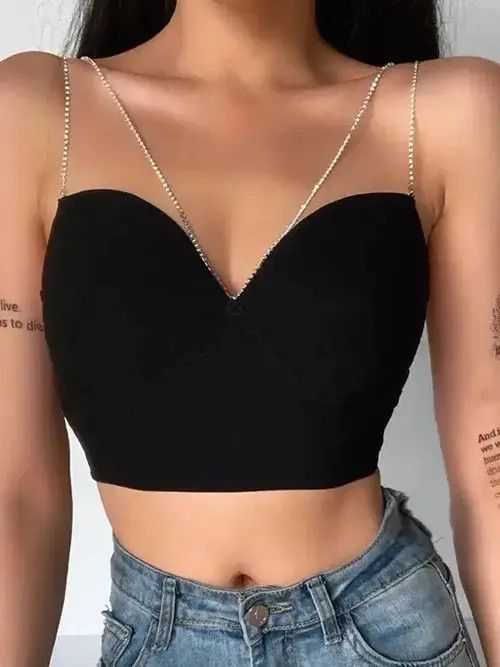 Japanese Brand Top Women Summer Casual Backless Skinny Black Size ONE SIZE - 5 Thumbnail