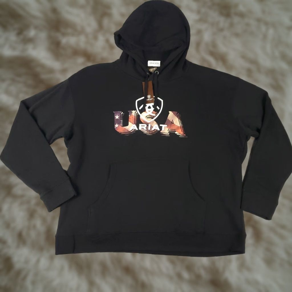 Ariat Ariat Hoodie Mens XL Black Pullover Mock Neck Logo Size US XL / EU 56 / 4 - 1 Thumbnail