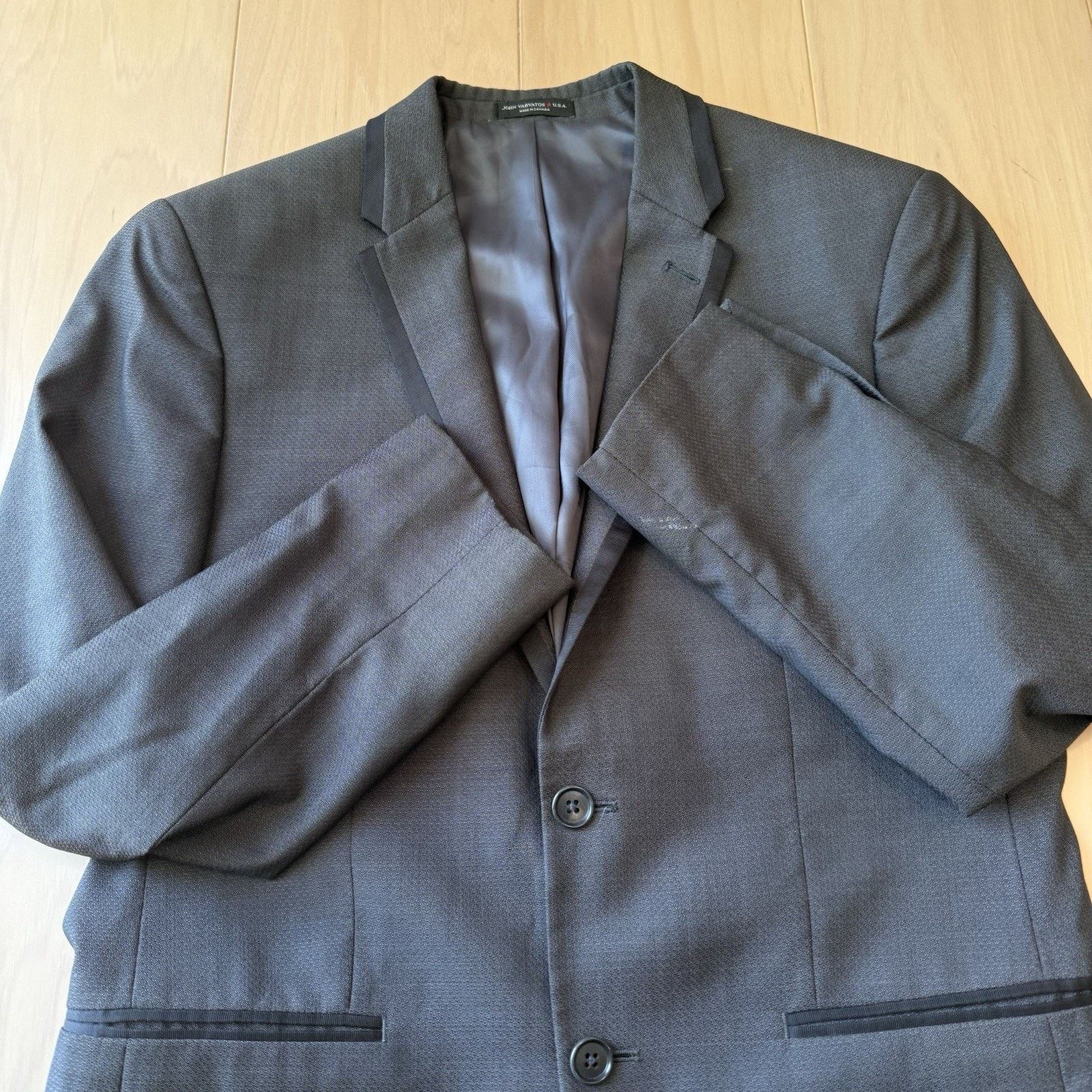 John Varvatos John Varvatos Blazer Medium Gray Black Wool Soho Fit Jacket Size 40R - 4 Thumbnail
