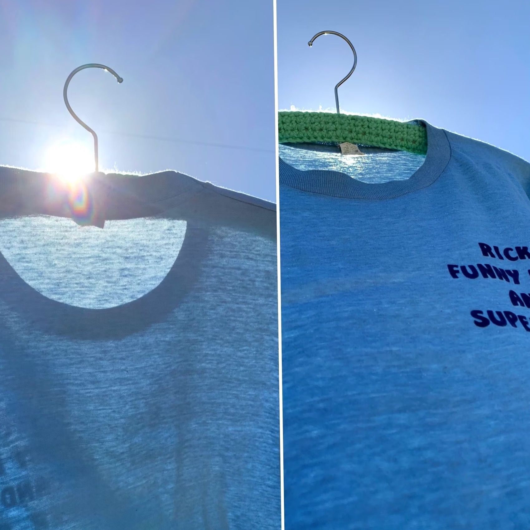 Vintage VINTAGE Rick Funny Bunny and Super Geek t-shirt (iron on lettering) 80s 1980s L Shirt Unisex Blue Screen Stars 1980s Mens Womens Girls Boys Size US L / EU 52-54 / 3 - 6 Thumbnail