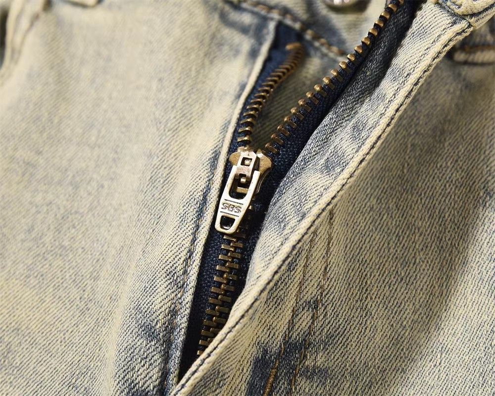 Japanese Brand × Jean American street style men's patchwork straight jeans Size US 32 / EU 48 - 4 Thumbnail