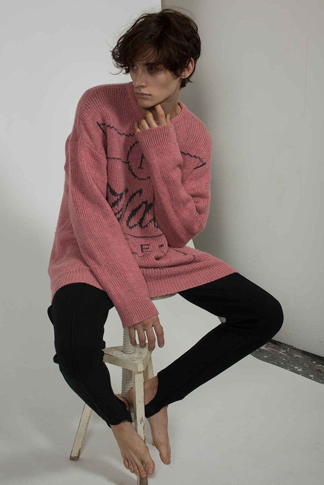 Raf Simons AW04 pink Wave Test sweater Size US M / EU 48-50 / 2 - 2 Thumbnail