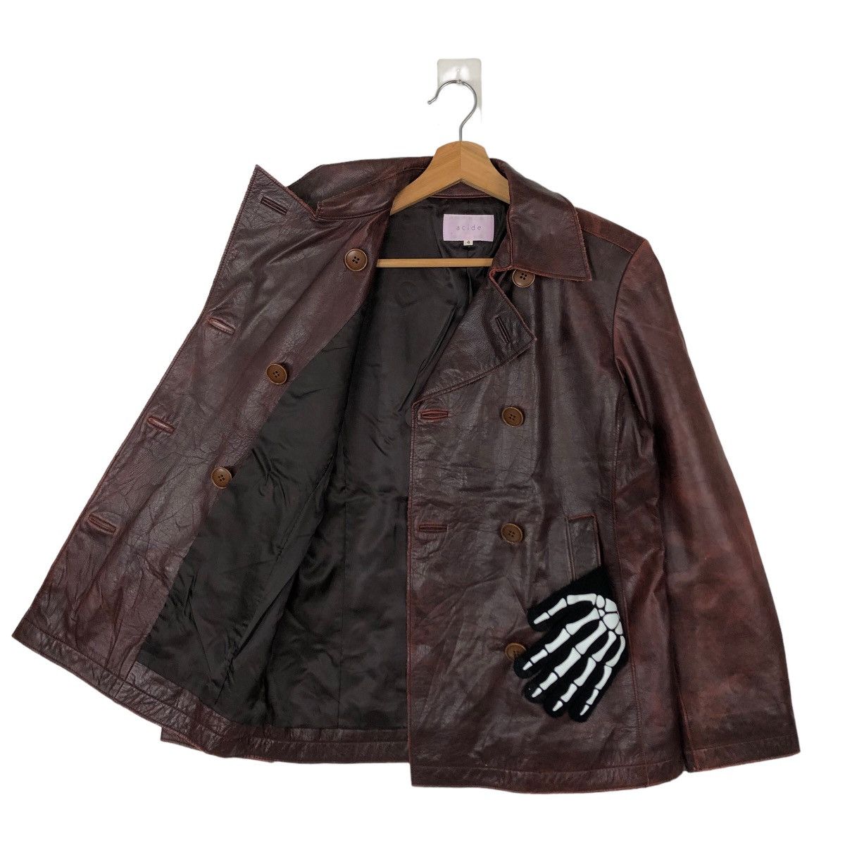 Japanese Brand VINTAGE BIKER LEATHER JACKET DOUBLE BREAST ACIDE JAPAN MADE Size US M / EU 48-50 / 2 - 8 Thumbnail