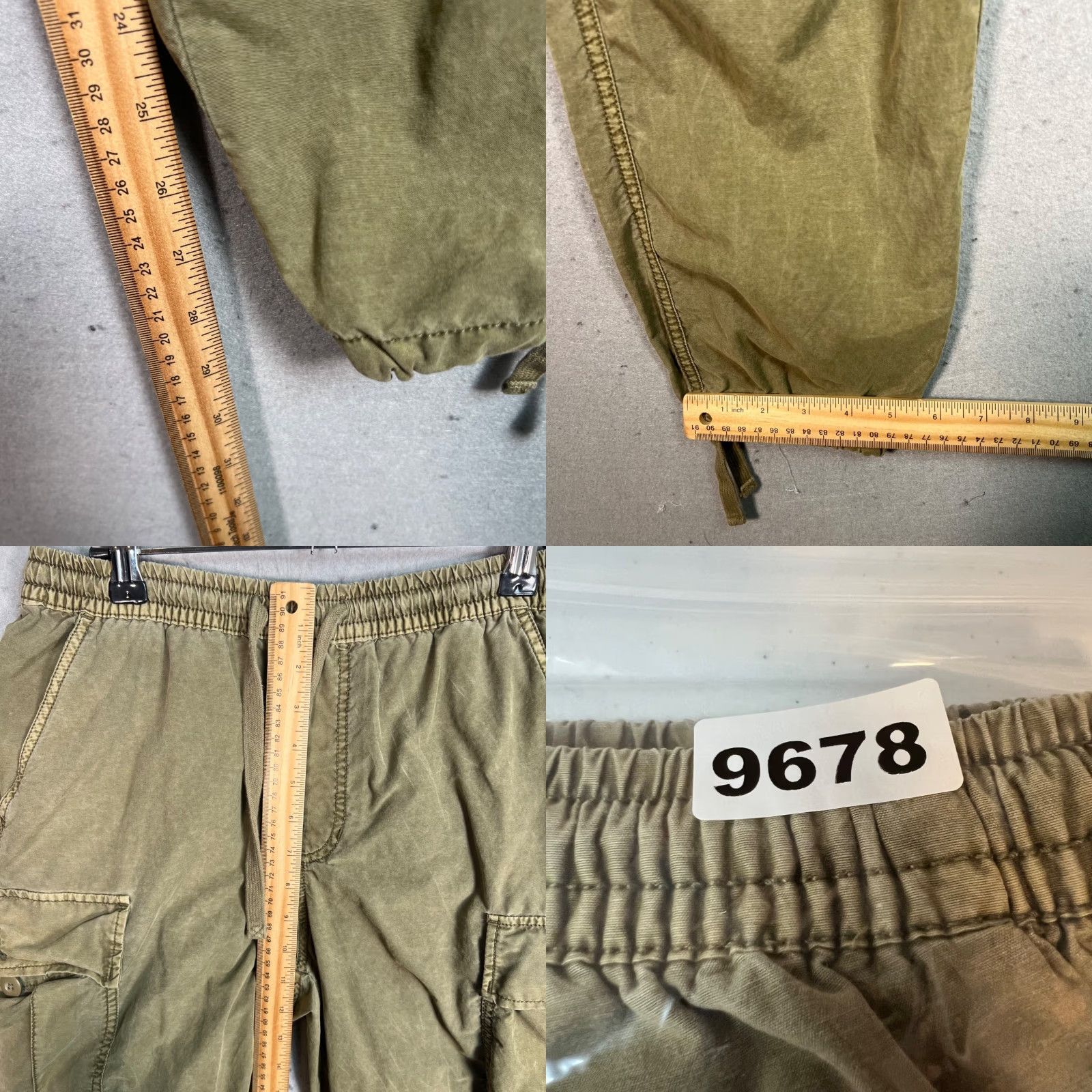 Vintage Standard Cloth Mens Cargo Pants Small Olive Cotton Blend Drawstring Flat Front Tapered Casual Pants Mens Size US 29 - 8 Thumbnail