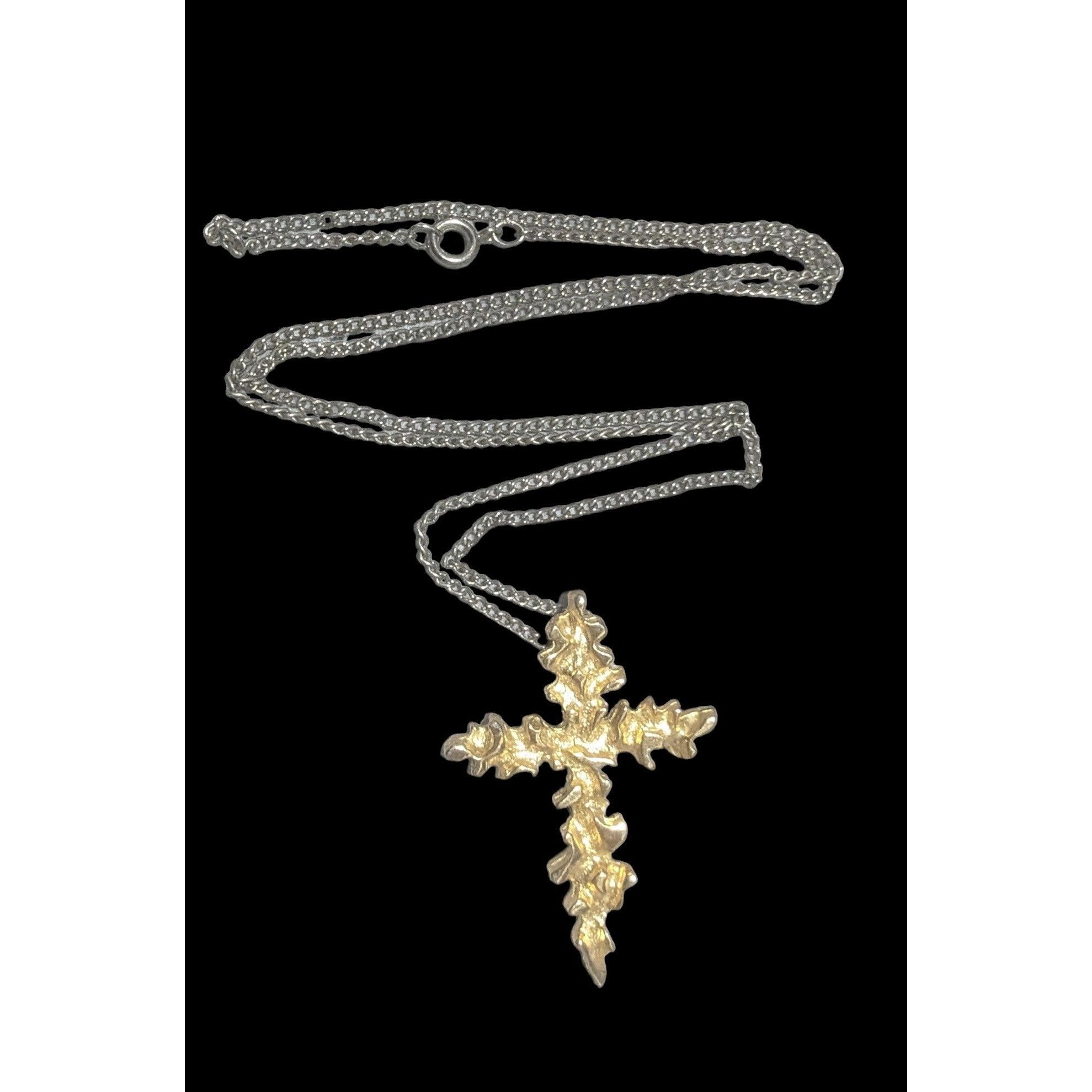 Other Abstract Gold Flame Cross Pendant Necklace Size ONE SIZE - 1 Thumbnail