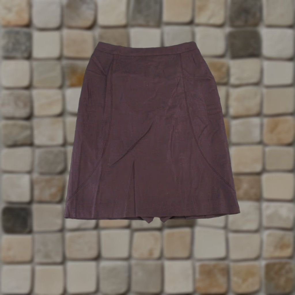 Hugo Boss Skirt Womens 8 Venesa Dark Purple Wool Blend