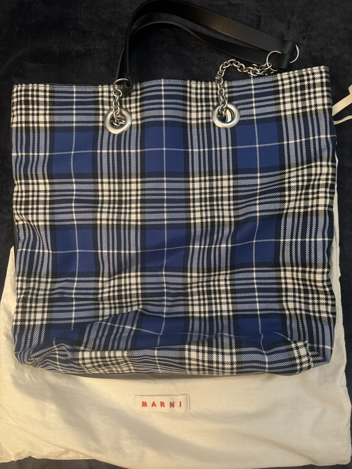 Marni Marni Tribeca bag black/Blue and white plaid Size ONE SIZE - 2 Thumbnail
