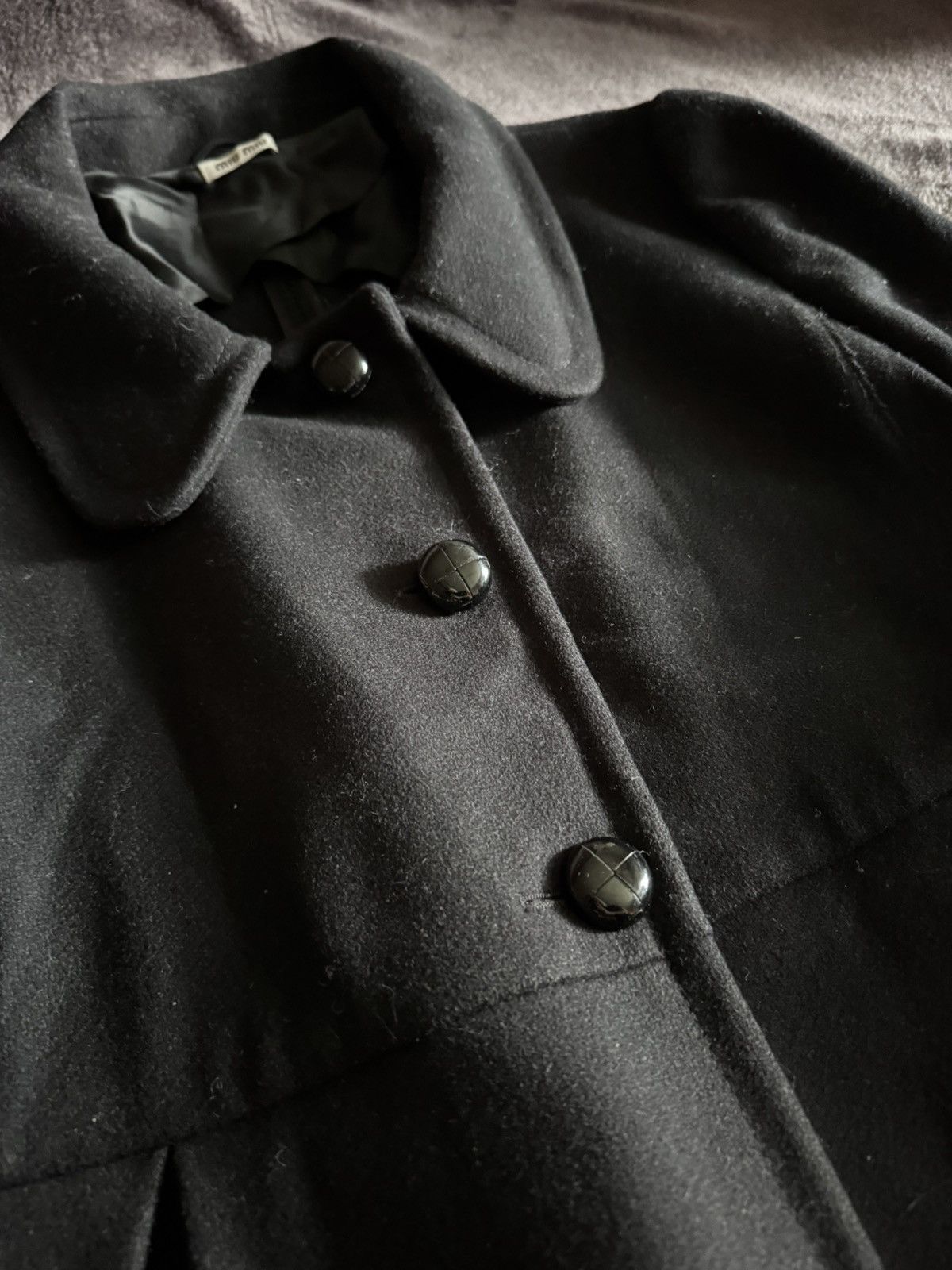 Miu Miu Miu Miu luxury wool coat black Size L / US 10 / IT 46 - 7 Thumbnail