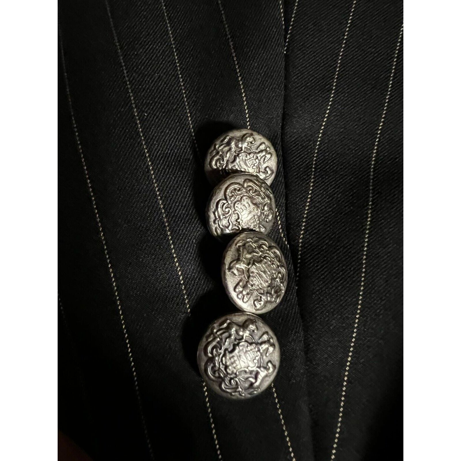 Brioni Brioni Black With Gold Lines 3Btn Blazer 48S (58 S EU) $3995 Size 48S - 2 Thumbnail