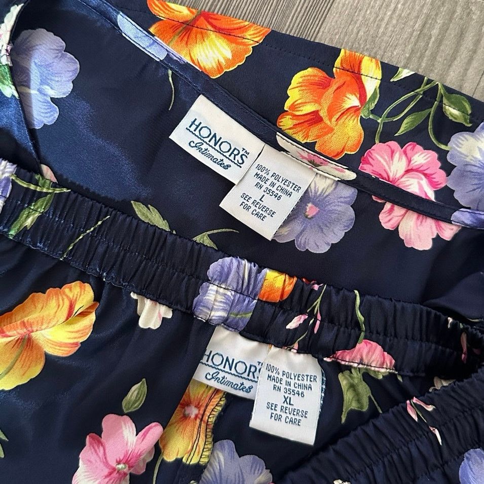 Other honors intimates blue floral shorts and vest set Size L / US 10 / IT 46 - 3 Thumbnail