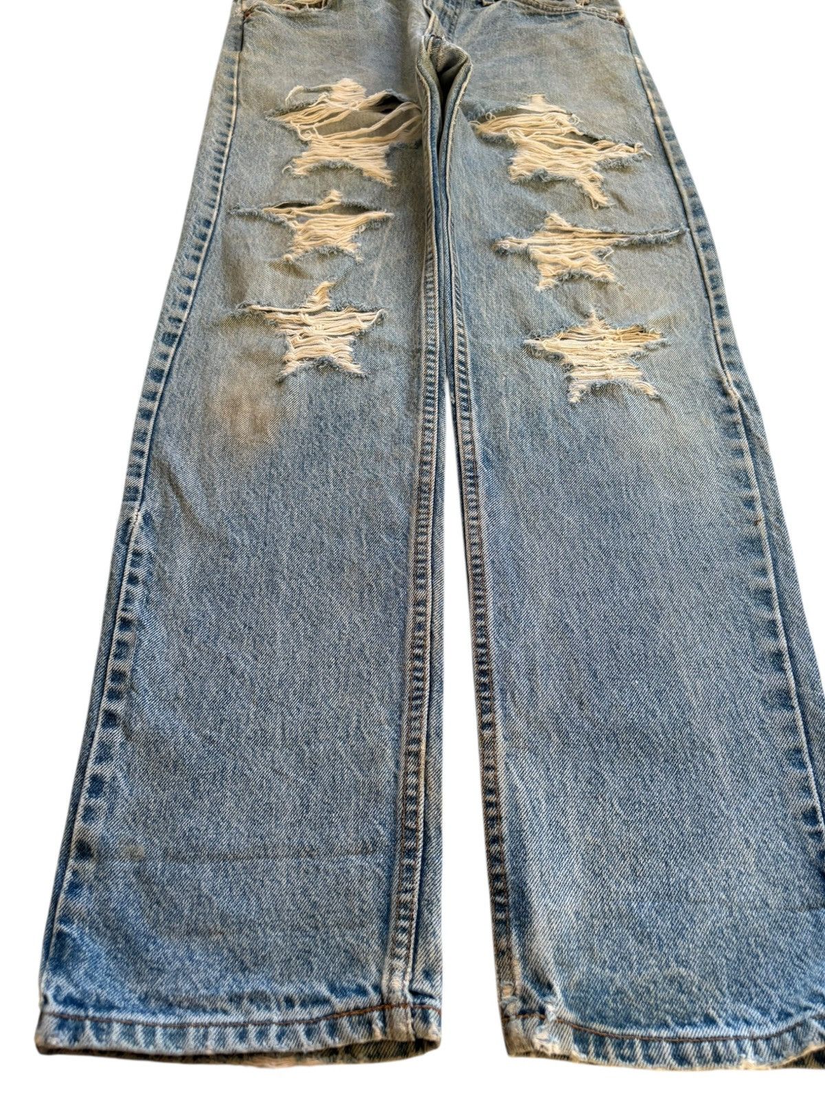 Levi's Vintage 90s Levis 505 Mud Wash Ripped Star Shape Jeans Size US 33 - 6 Thumbnail