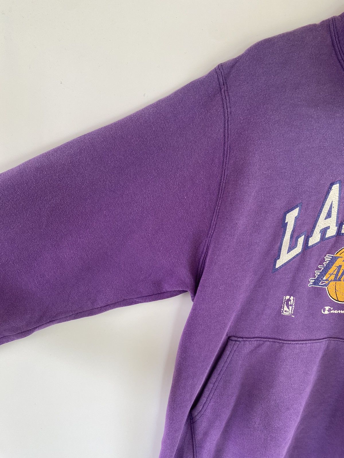 Champion × NBA × Vintage ✅️Vtg Champion Lakers Faded Hoodie Pullover Size US L / EU 52-54 / 3 - 9 Thumbnail