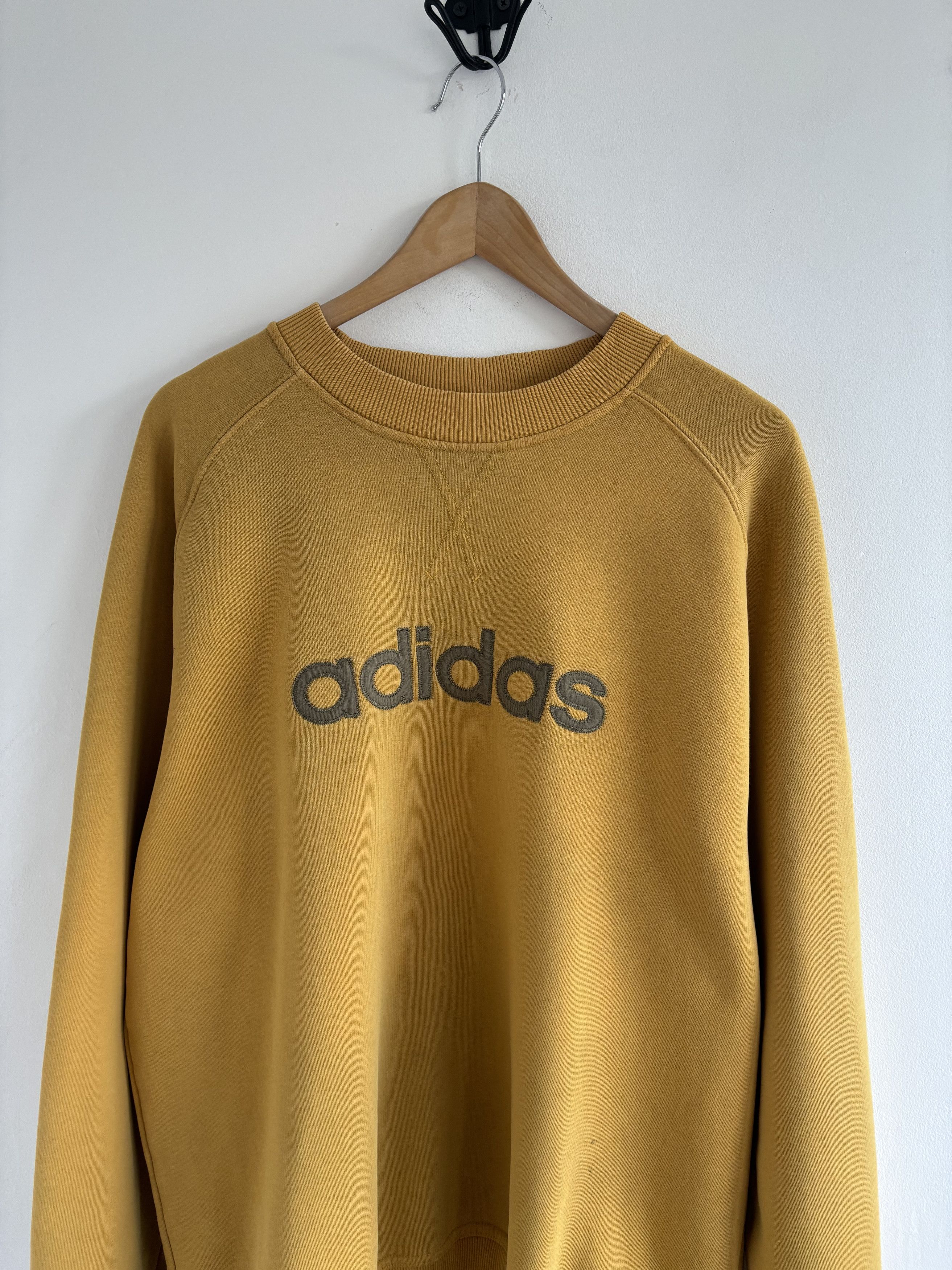 Adidas × Vintage Vintage 00s Adidas Spellout Mustard Insane Sweatshirt Size US L / EU 52-54 / 3 - 3 Thumbnail