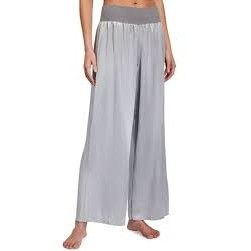 Other PJ Harlow Lola Silver Wide-Leg Satin Lounge Pants Size 26" / US 2 / IT 38 - 1 Thumbnail