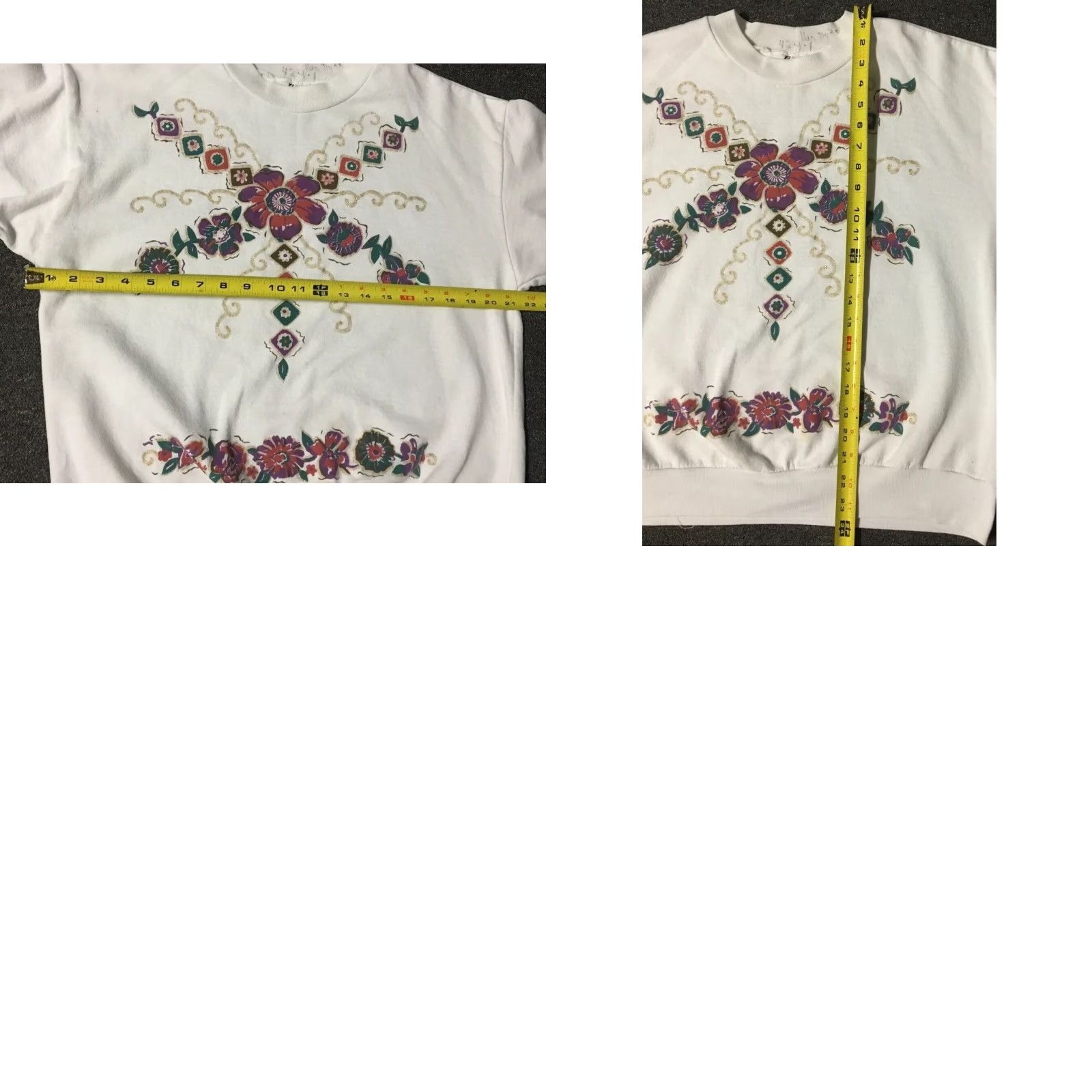 Vintage VINTAGE 90s Flowers Sweatshirt L White Womens Rachie Pullover Outdoor Hiking Grunge Vaporwave Art USA 80s 90s Floral Size L / US 10 / IT 46 - 8 Thumbnail