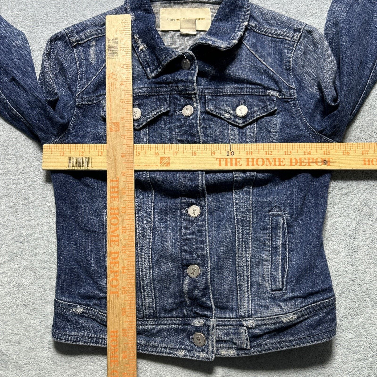 Anthropologie Anthropology Pilcro Letter Press Denim Jacket Womens XS Crop Size XS / US 0-2 / IT 36-38 - 5 Thumbnail