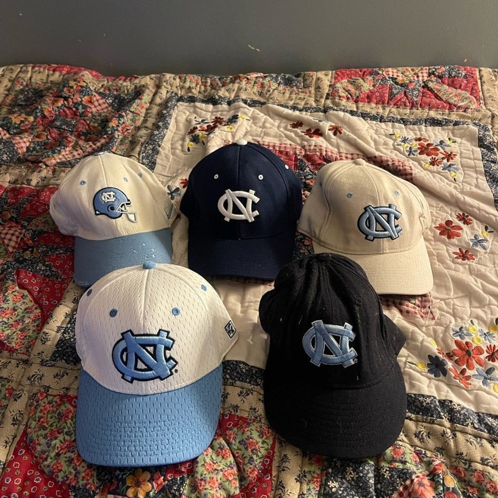The Game UNC 6 Cap Set - Blue, Black, White(measurements shown) Size ONE SIZE - 1 Thumbnail